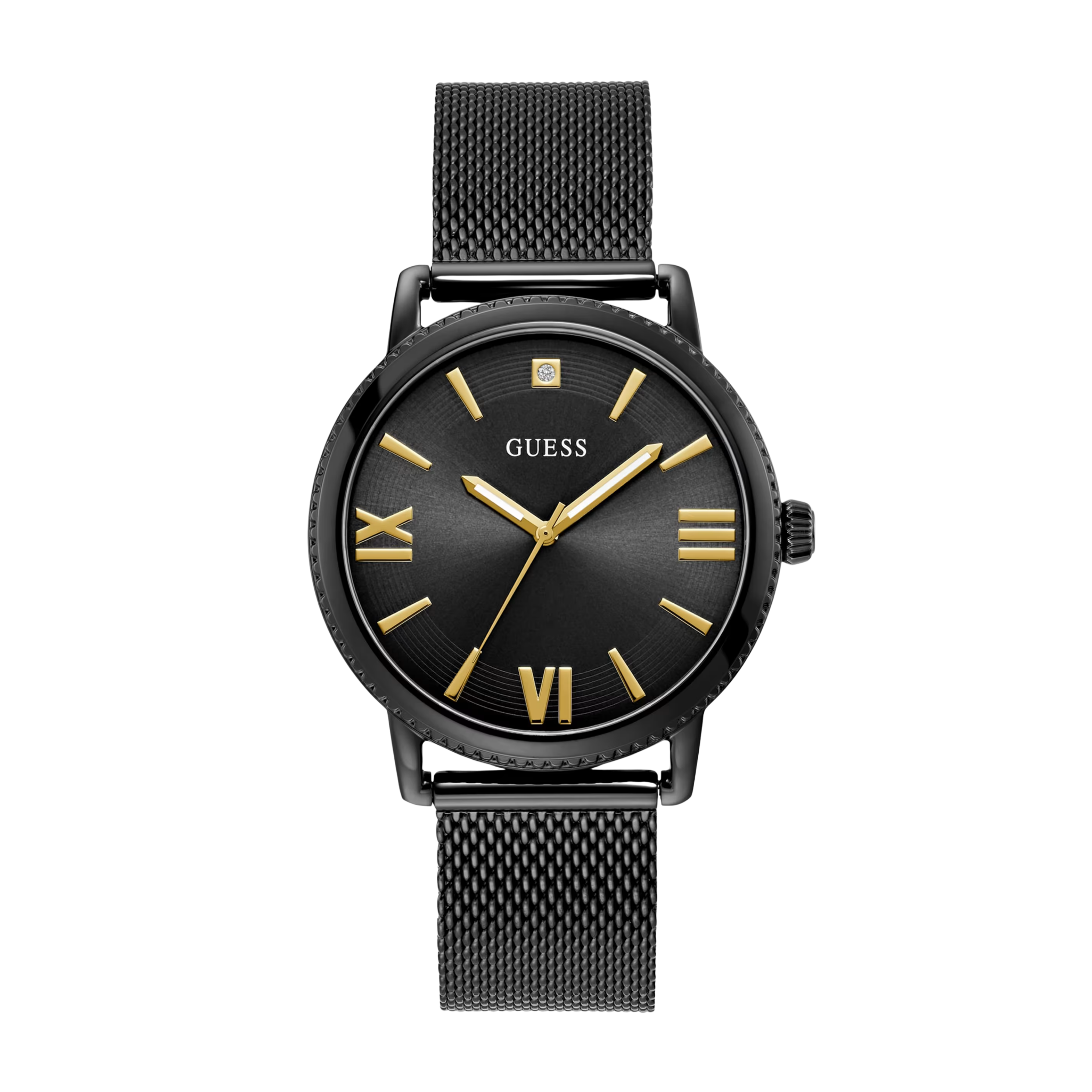 Guess Men Black Mesh Analog Watch - Black