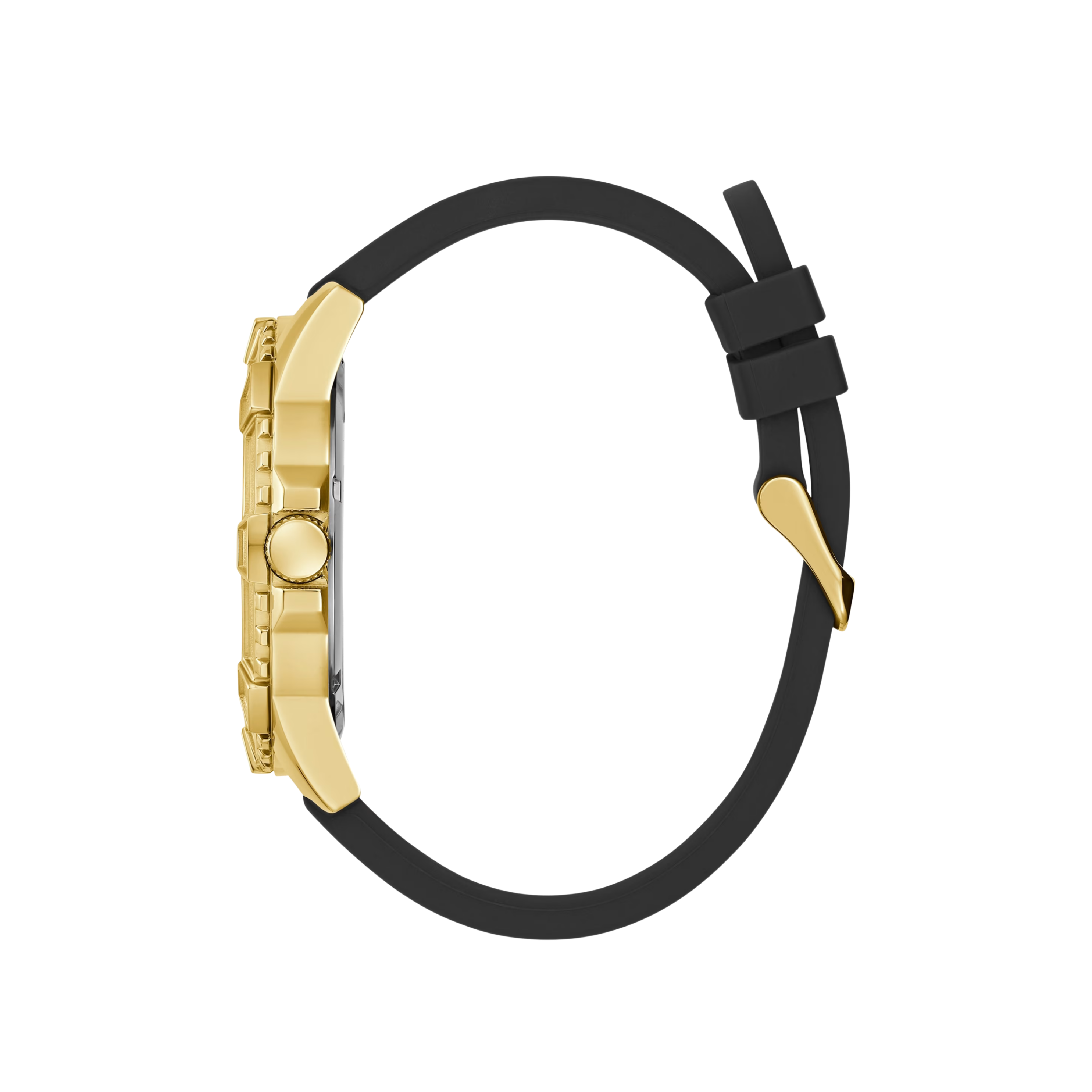 Guess Men Black and Gold-Tone Analog Watch