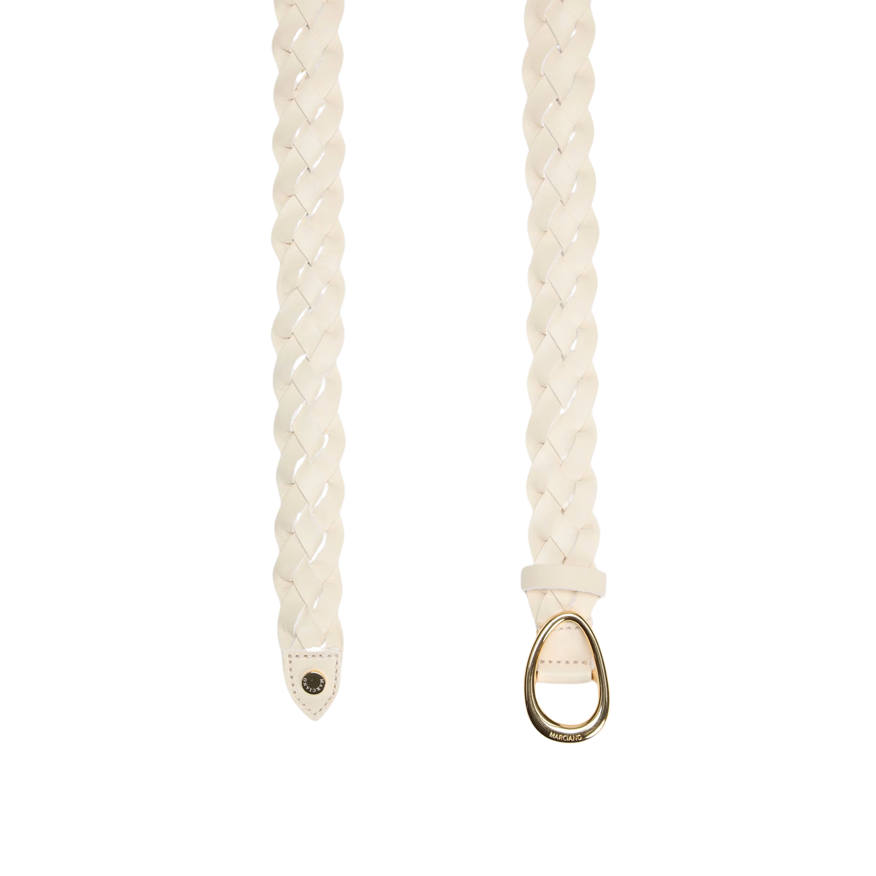 Guess Women Marciano Leather Braided Belt - White