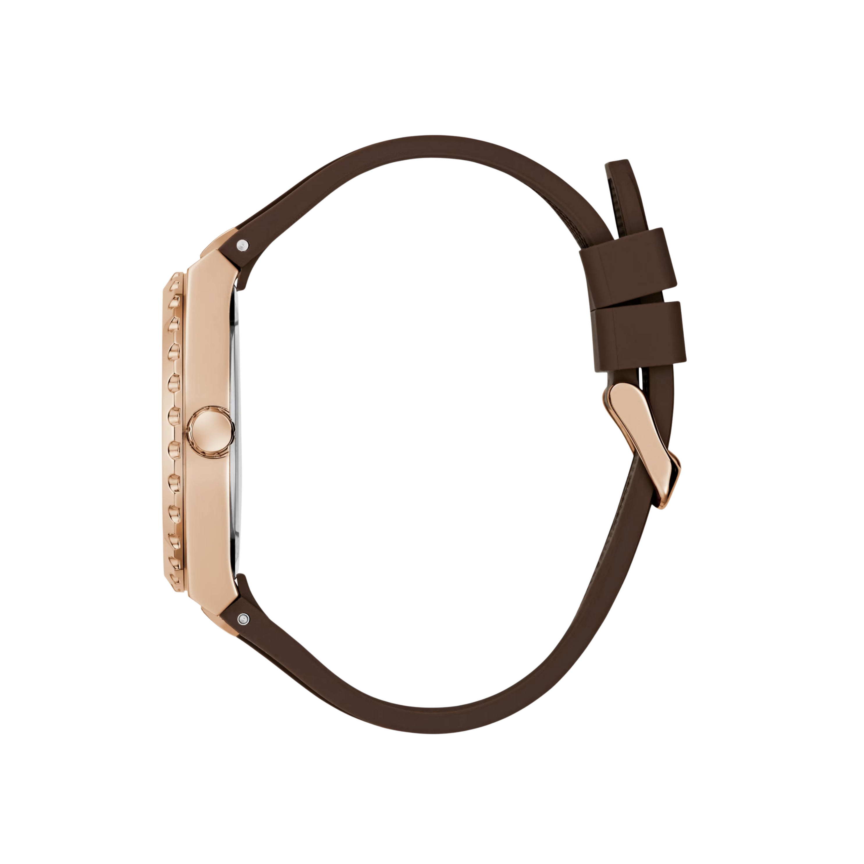 Guess Men Two-Tone Analog Silicon Watch - Brown