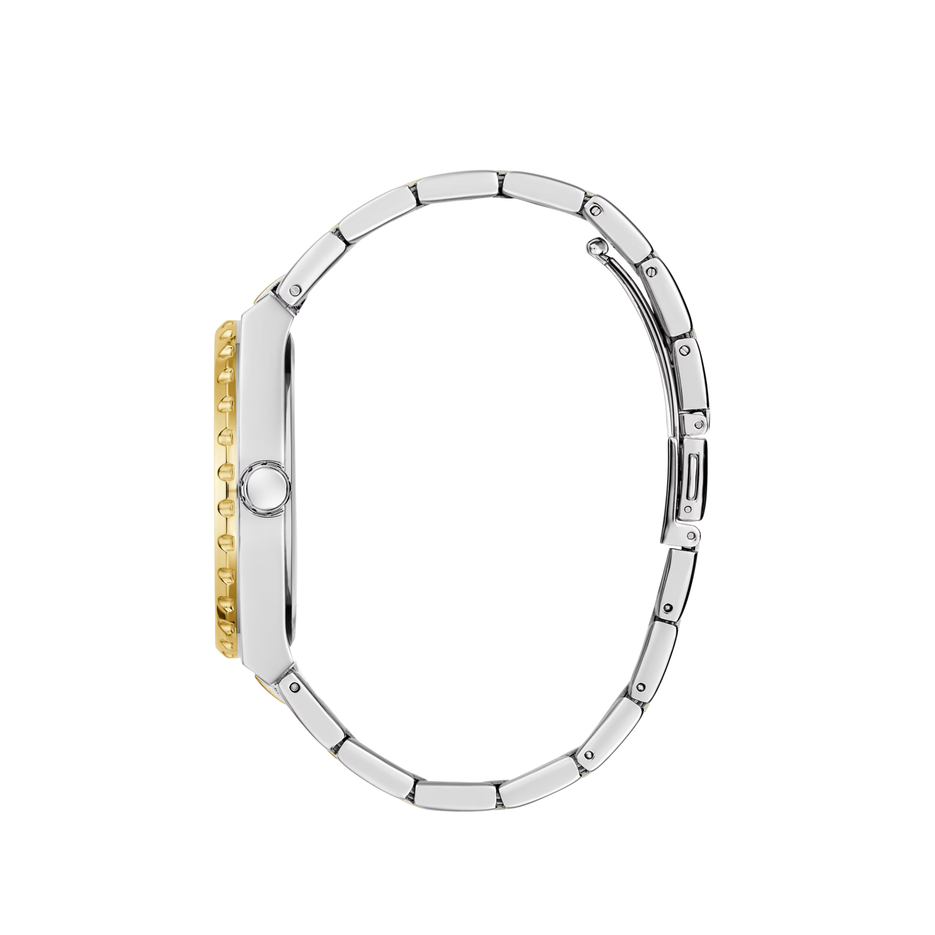 Guess Men Two-Tone Analog Watch - Silver Gold