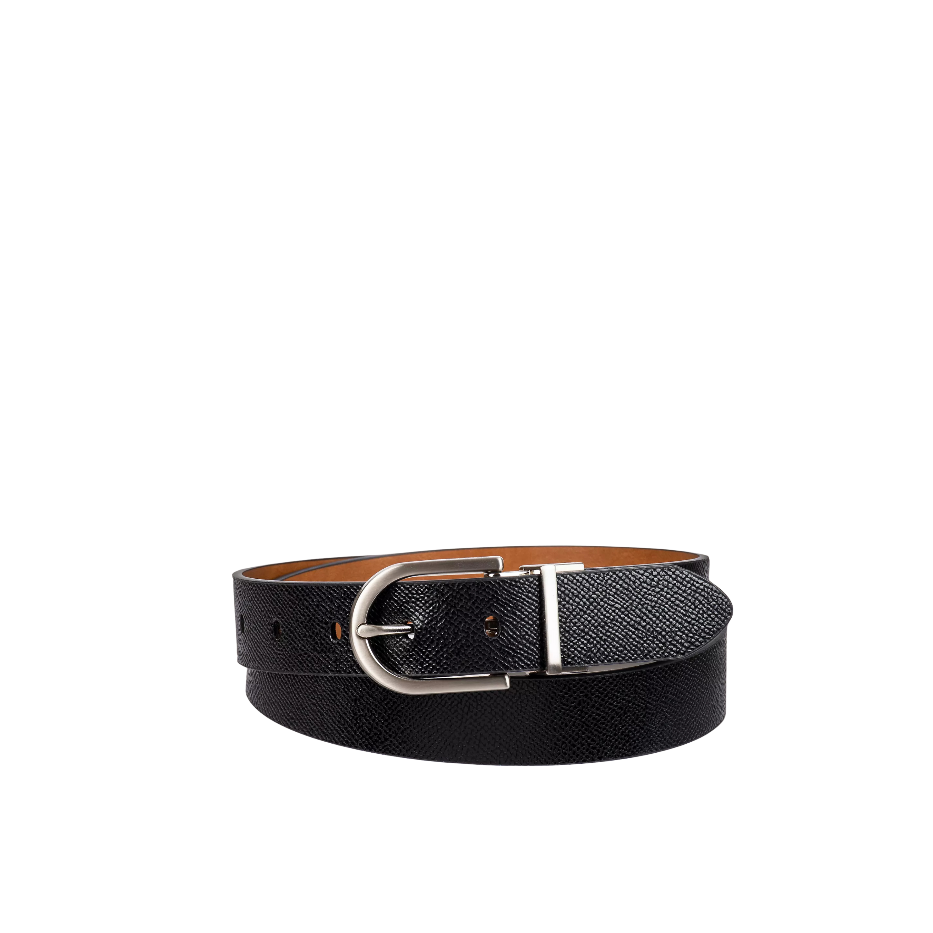 Calvin Klein Women Reversible Round Buckle Belt - Saddle Black