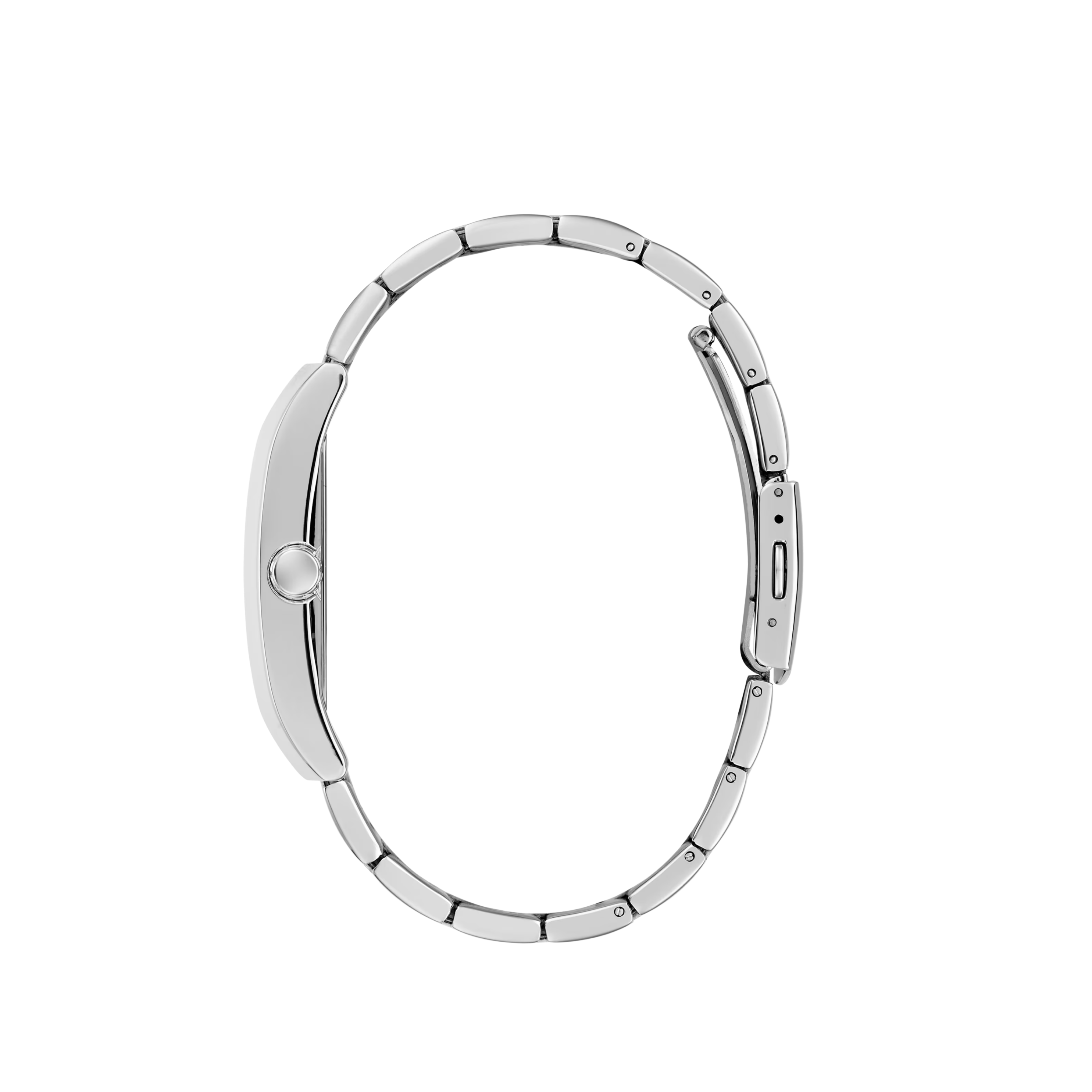 Guess Men Silver-Tone and Blue Square Analog Watch - Silver