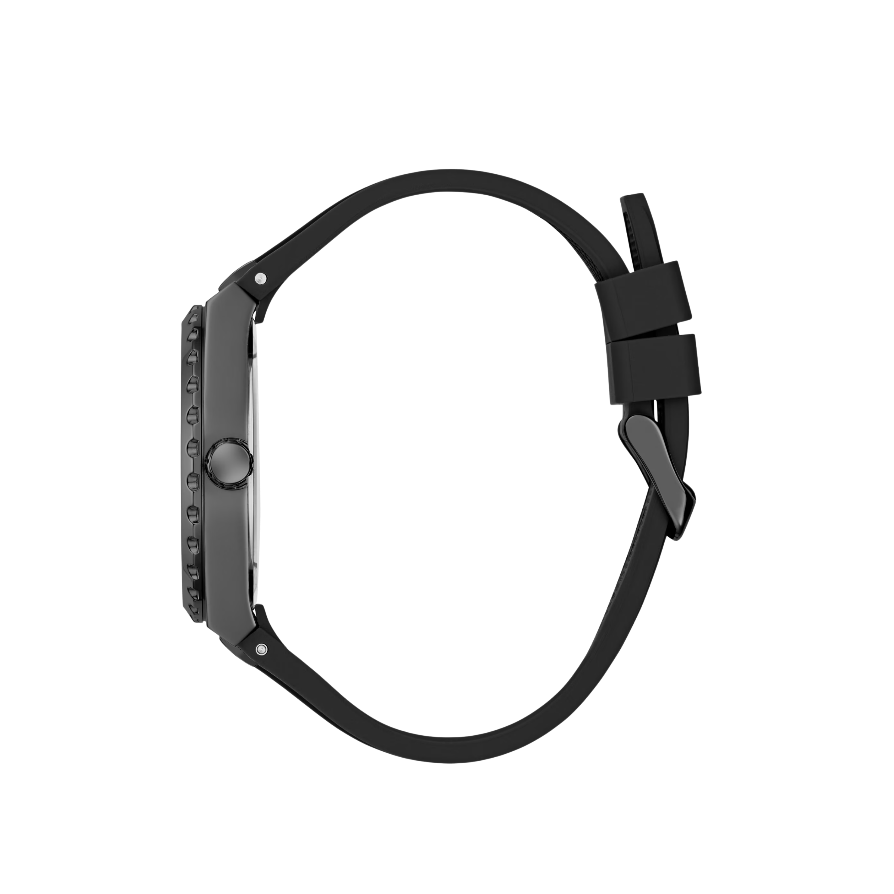 Guess Men Black Silicon Analog Watch - Black