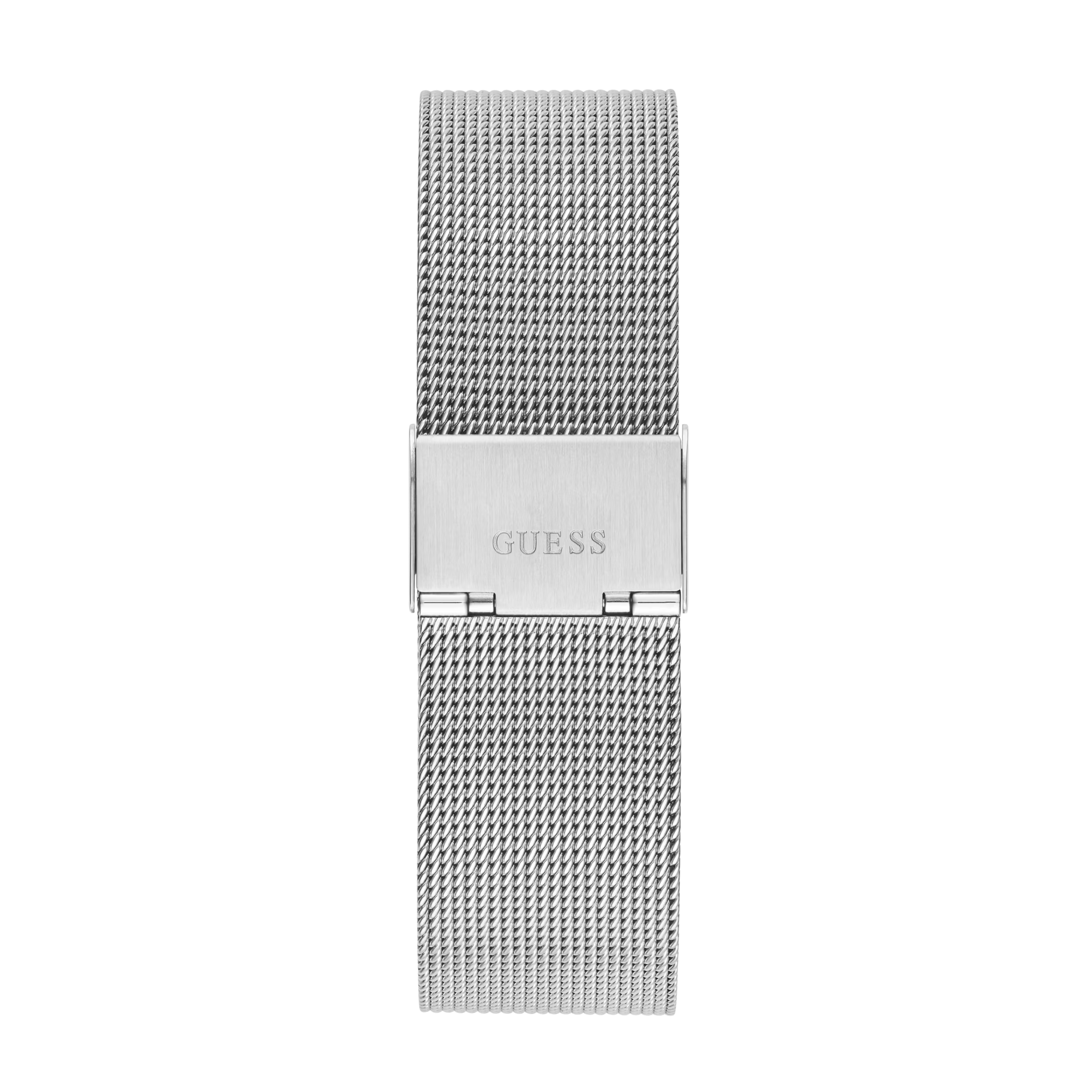 Guess Men Silver-Tone Analog Mesh Watch - Silver