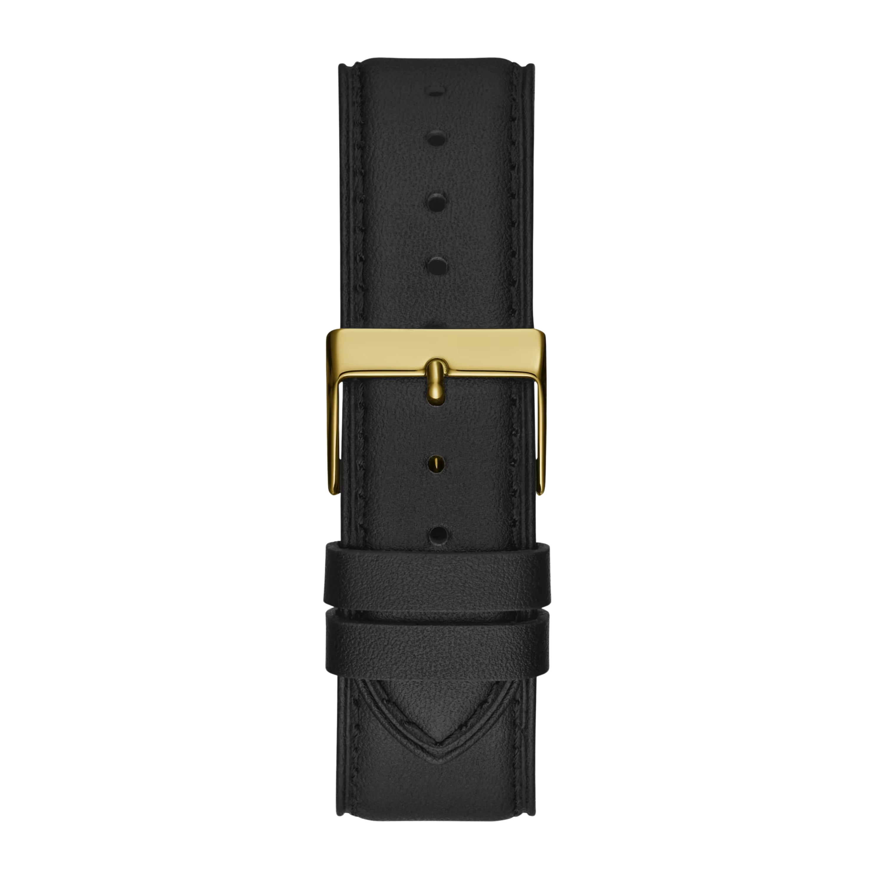 Guess Men Black and Gold-Tone Leather Multifunction Watch - Black