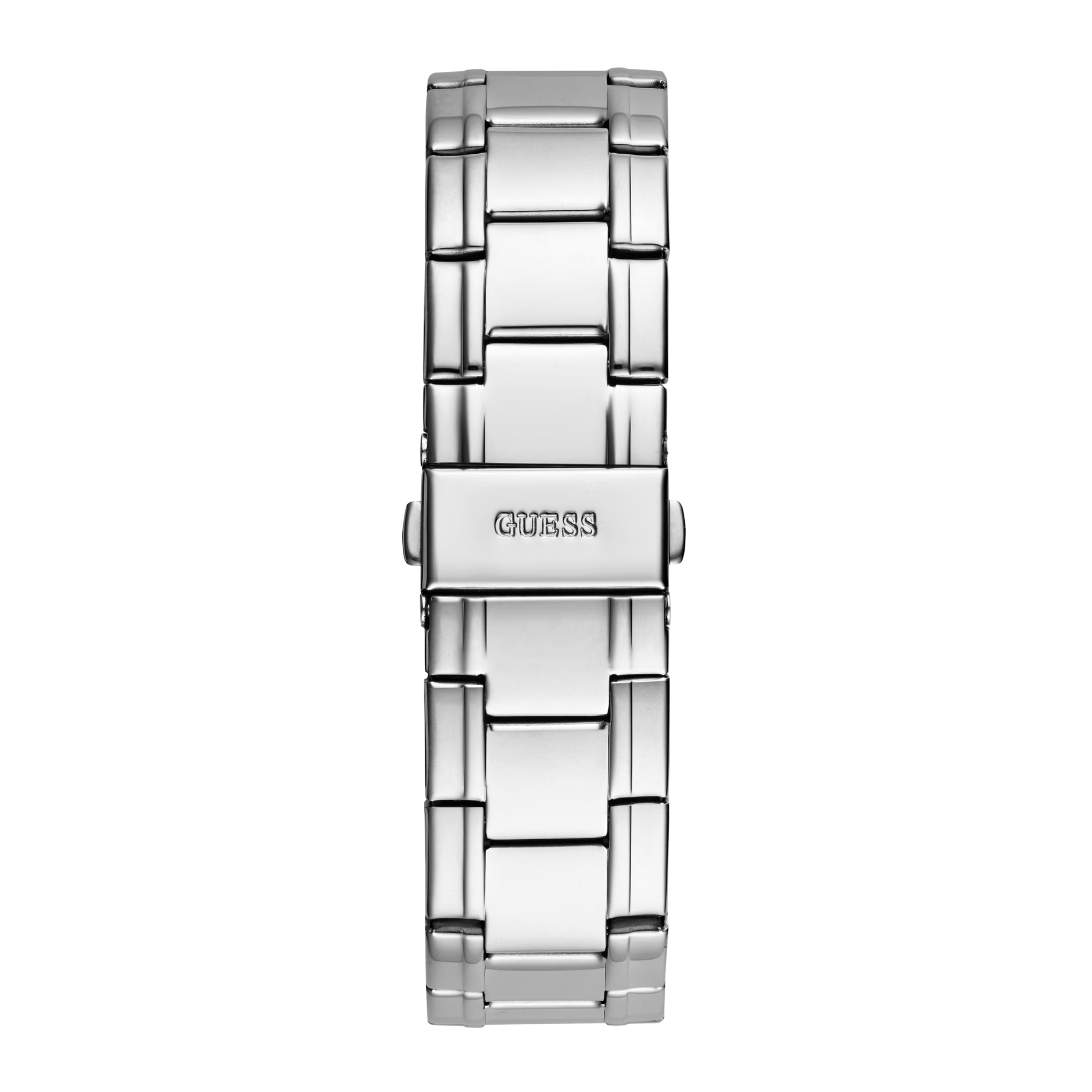 Guess Men Silver-Tone and Blue Analog Watch