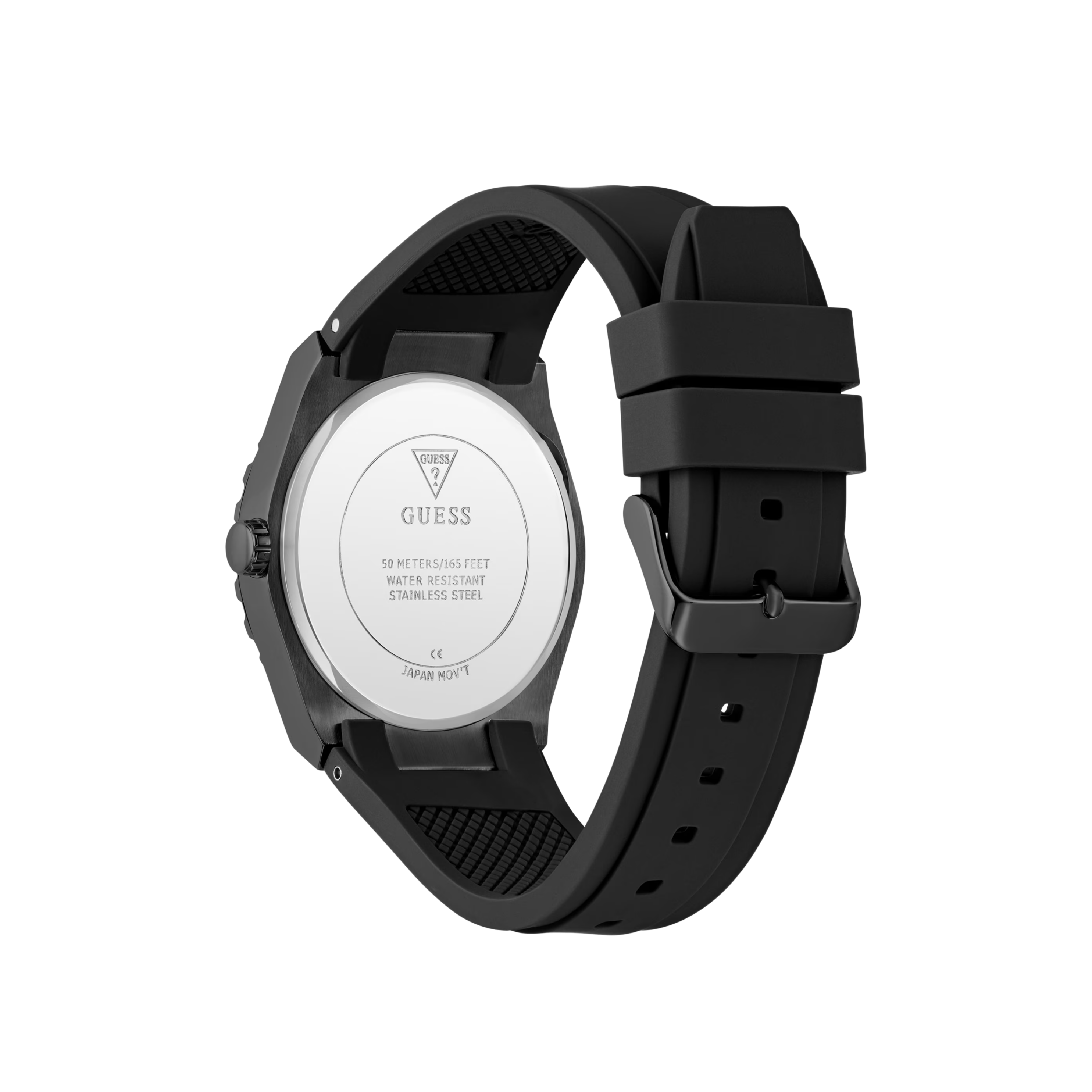 Guess Men Black Silicon Analog Watch - Black