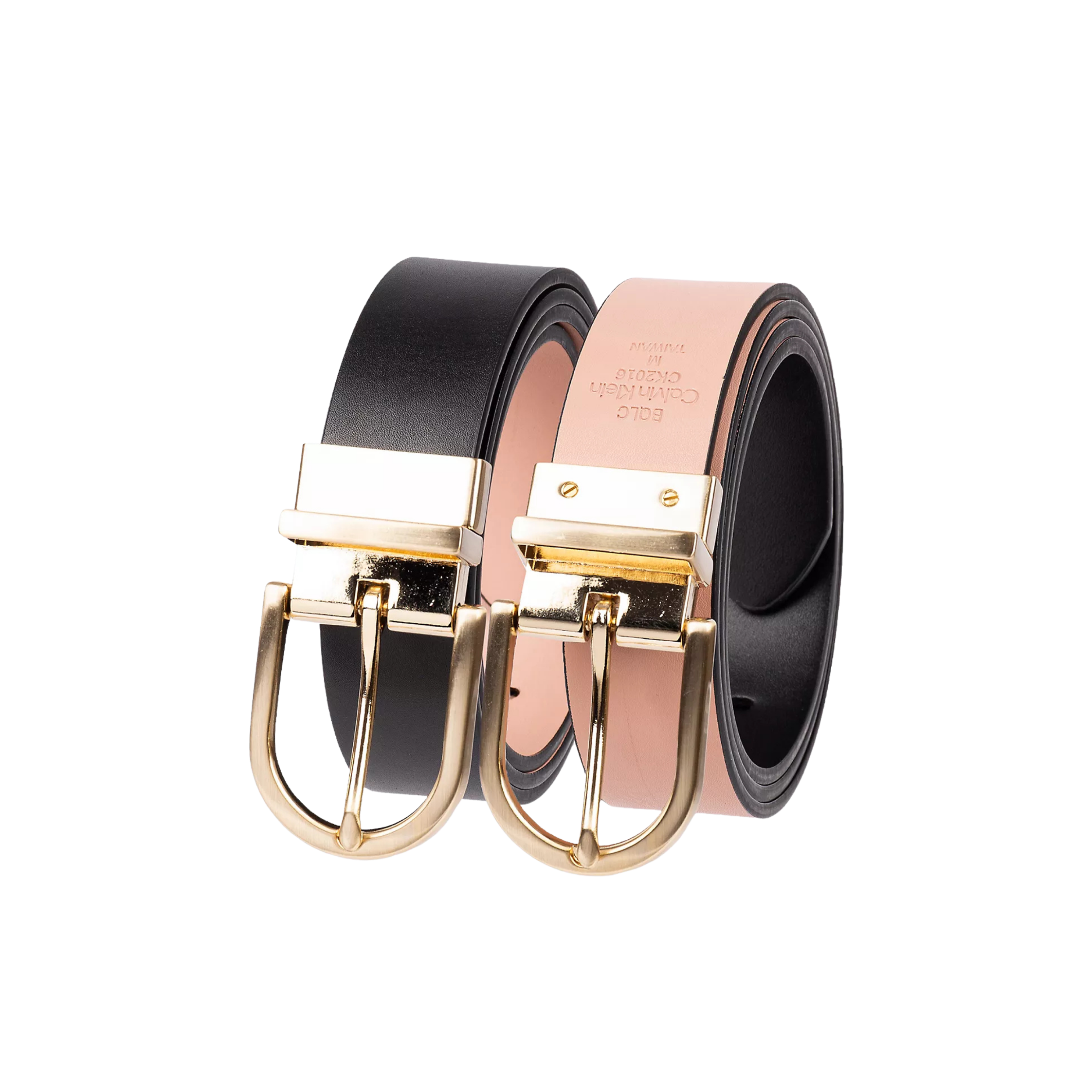 Calvin Klein Women Reversible Round Buckle Belt - Black Blush