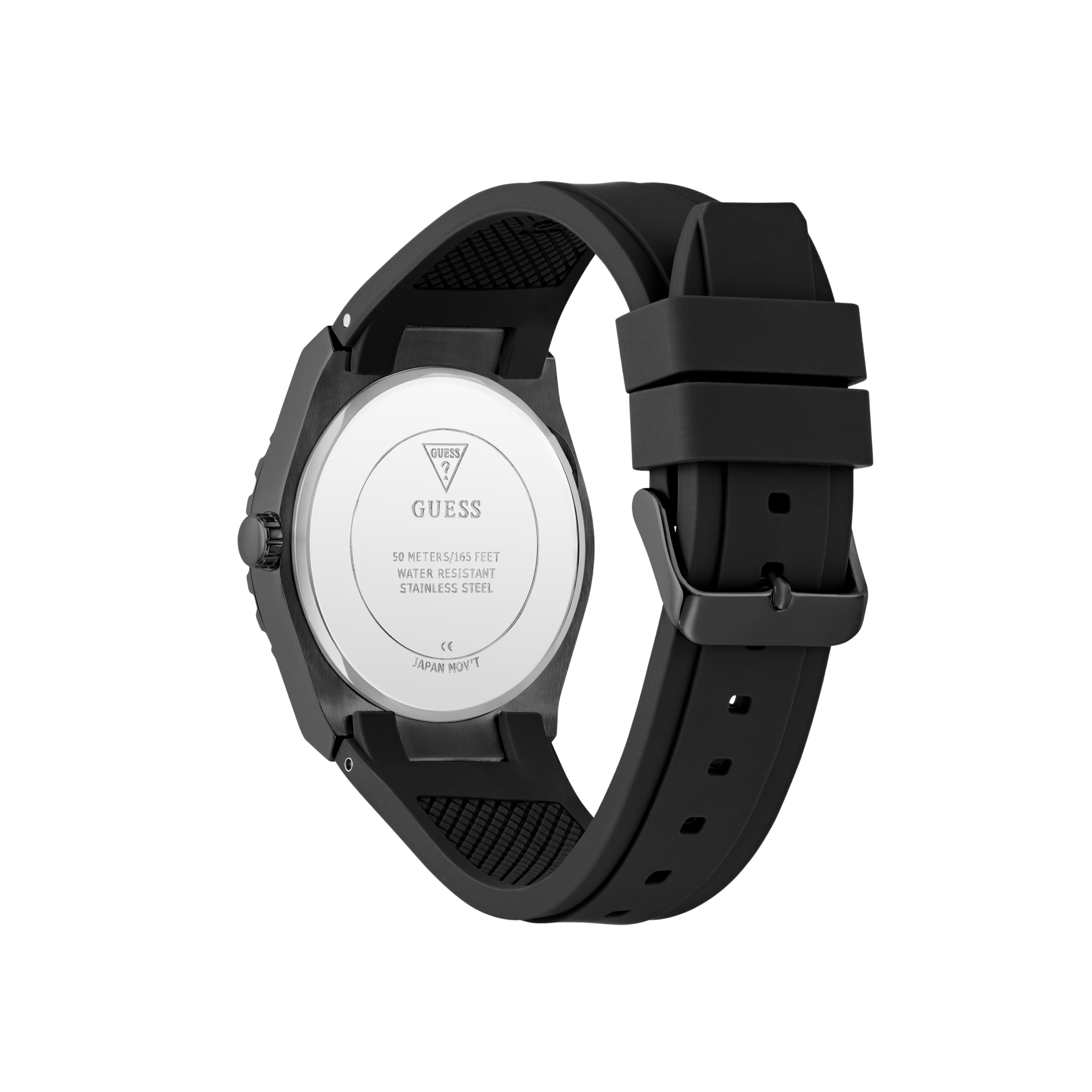 Guess Men Black Silicon Analog Watch - Black