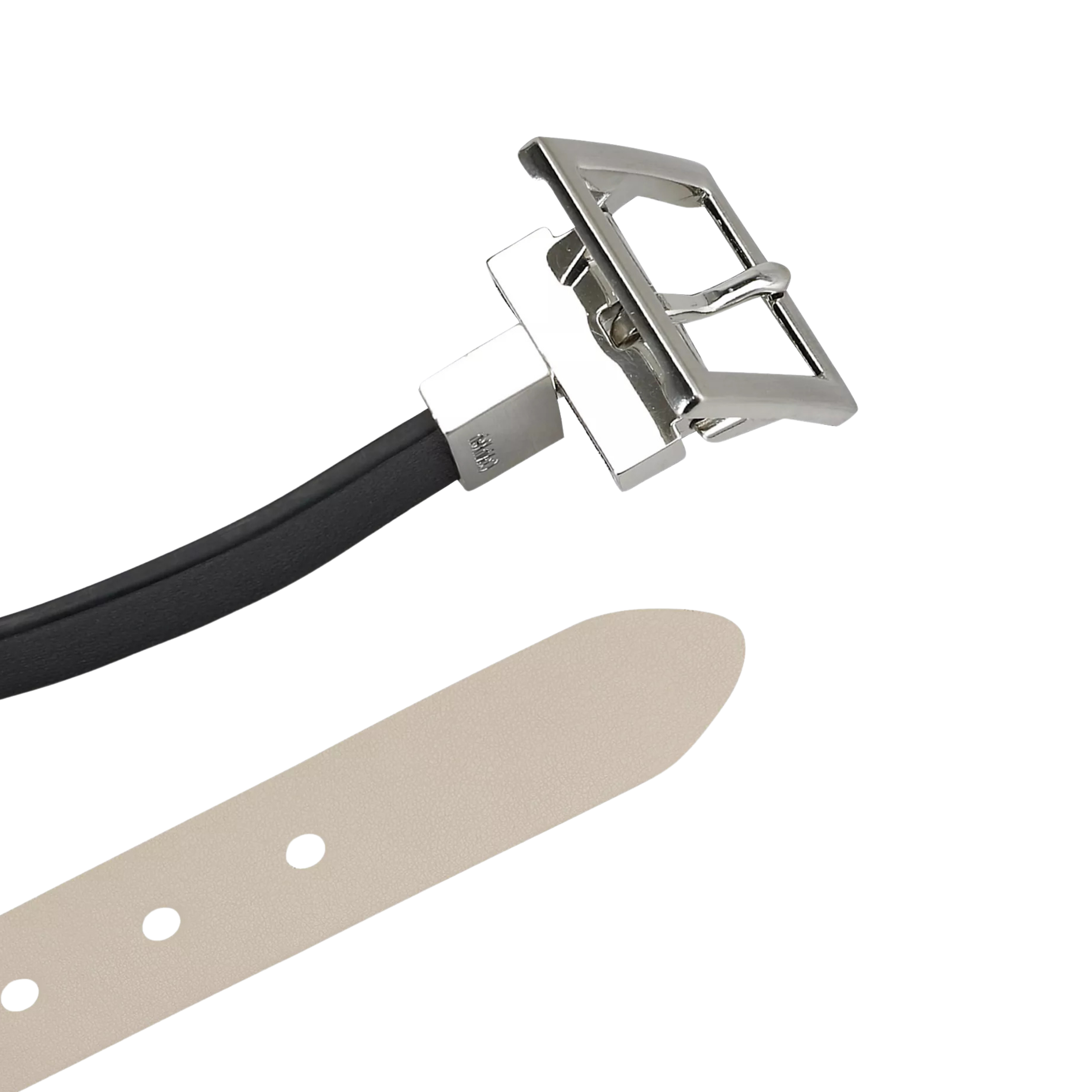 Calvin Klein Women Reversible Center Bar Buckle Belt - Black Crockery