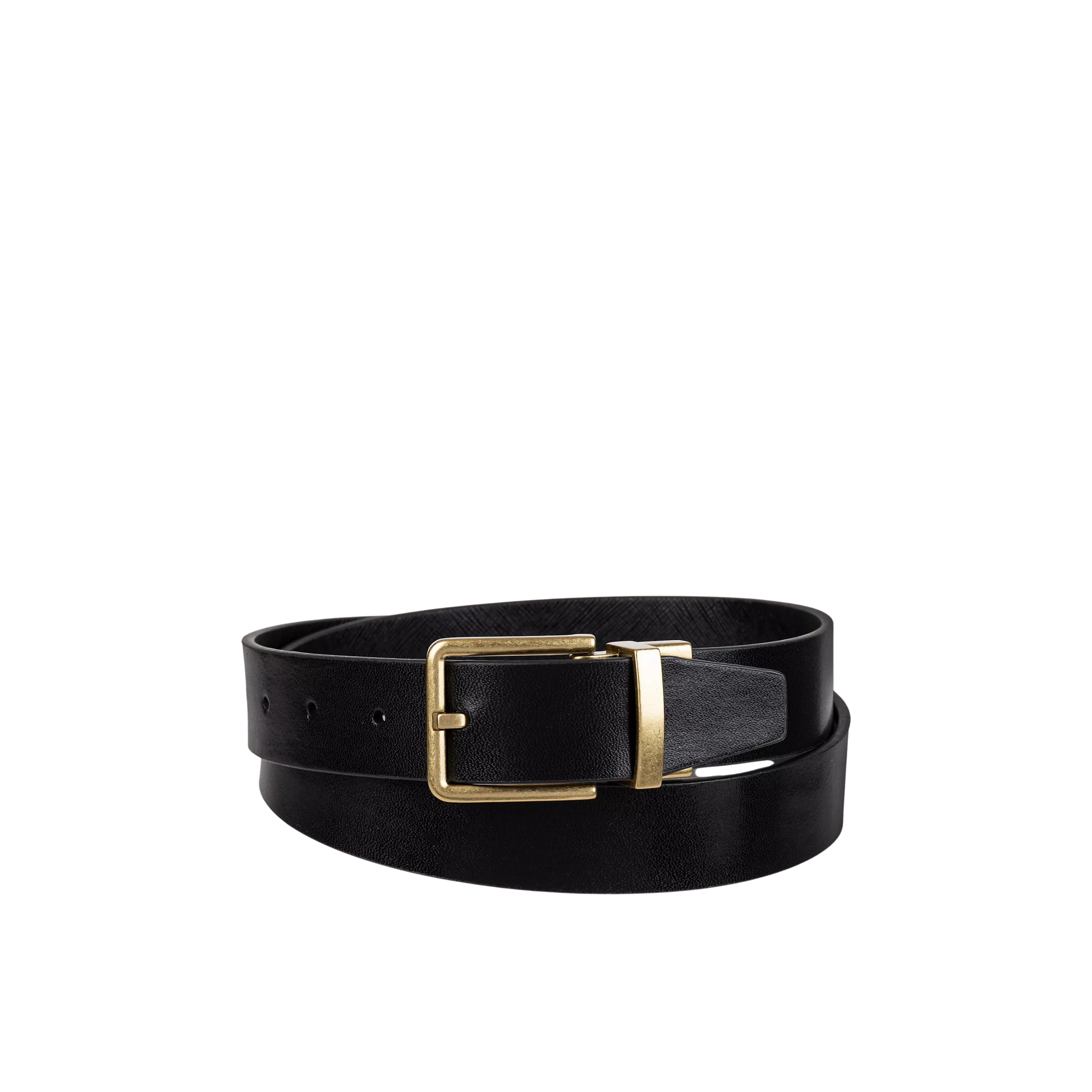 Calvin Klein Men Saffiano Leather Reversible Belt - Black Black Saffiano