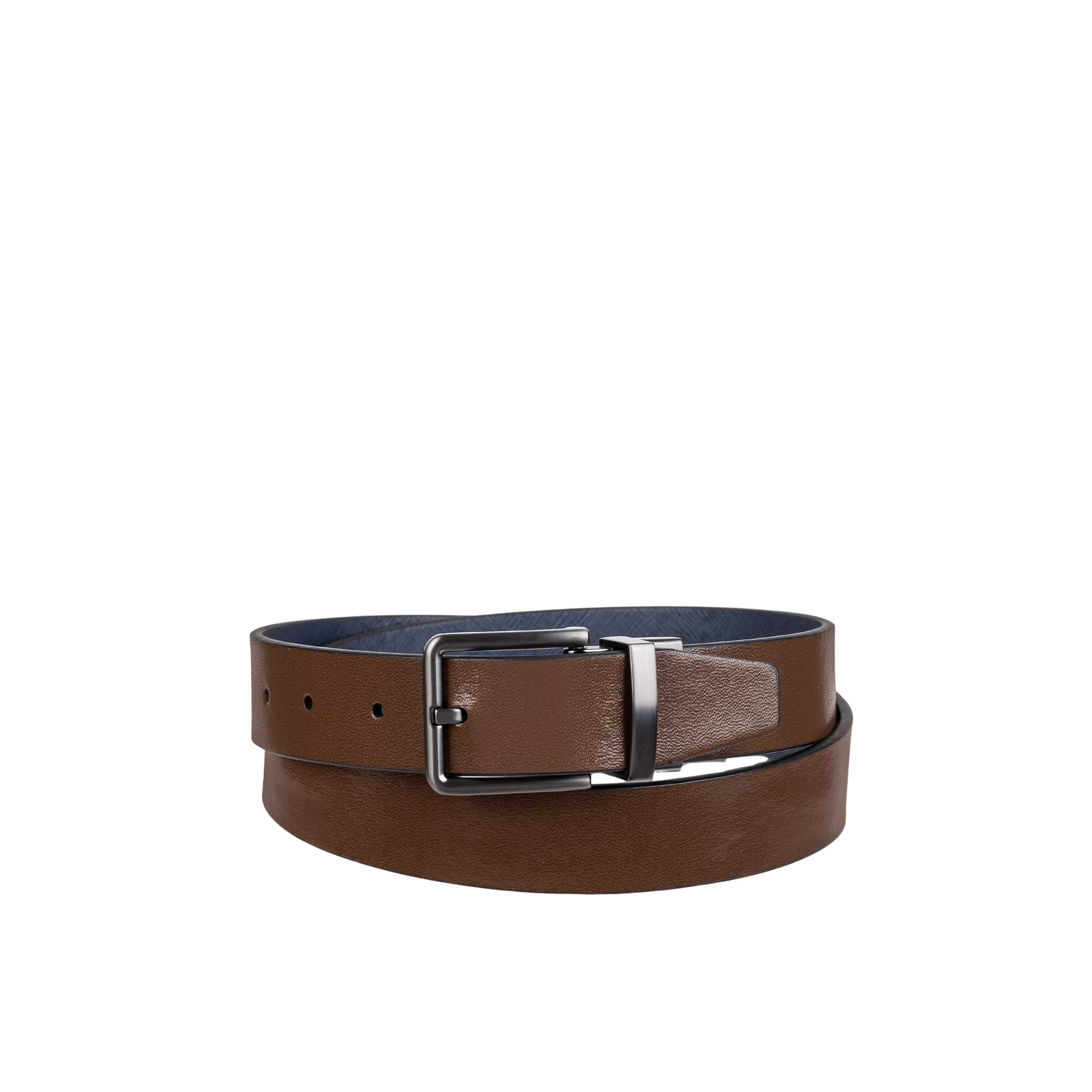 Calvin Klein Men Saffiano Leather Reversible Belt - Brown Blue