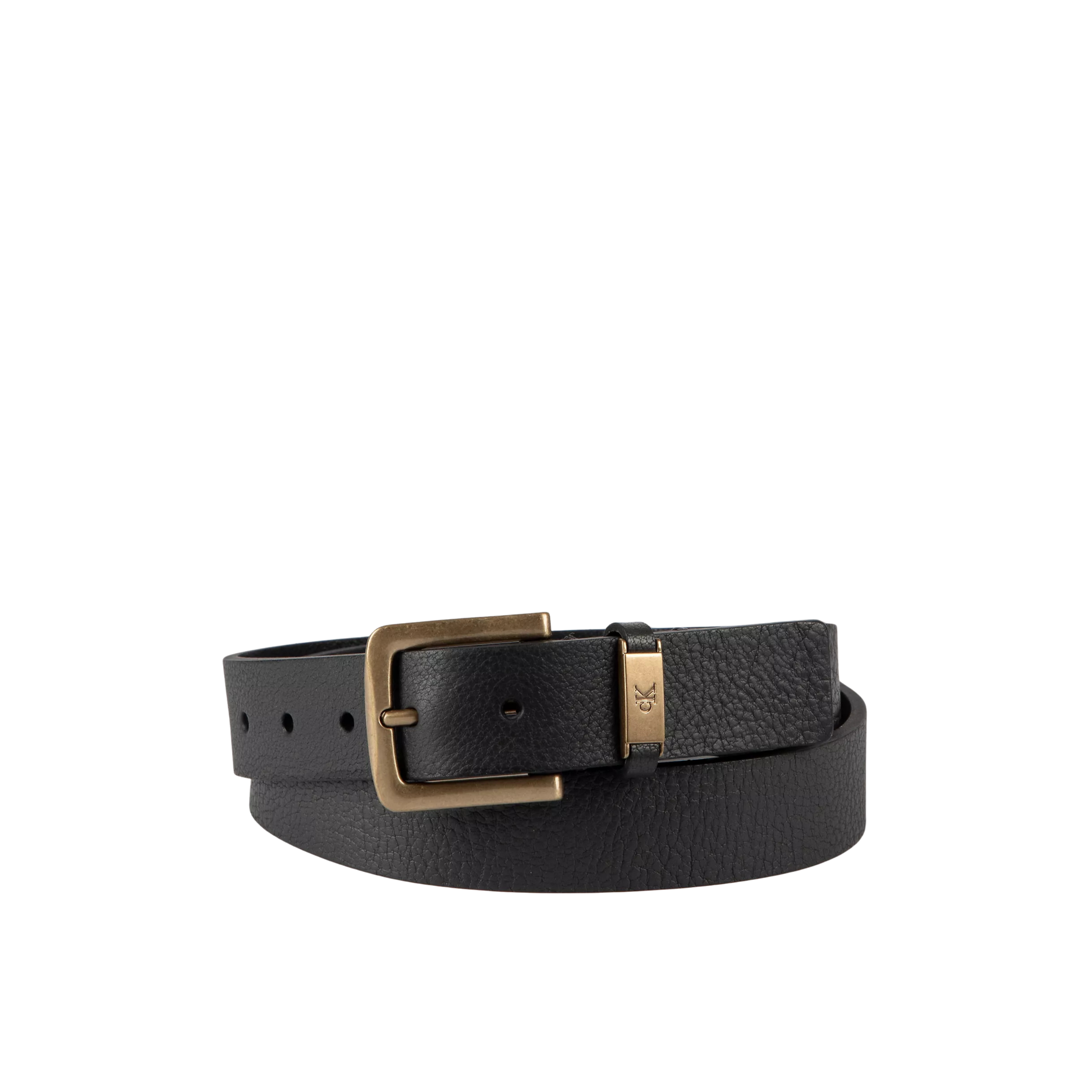 Calvin Klein Men Leather Harness Buckle Belt - Grey