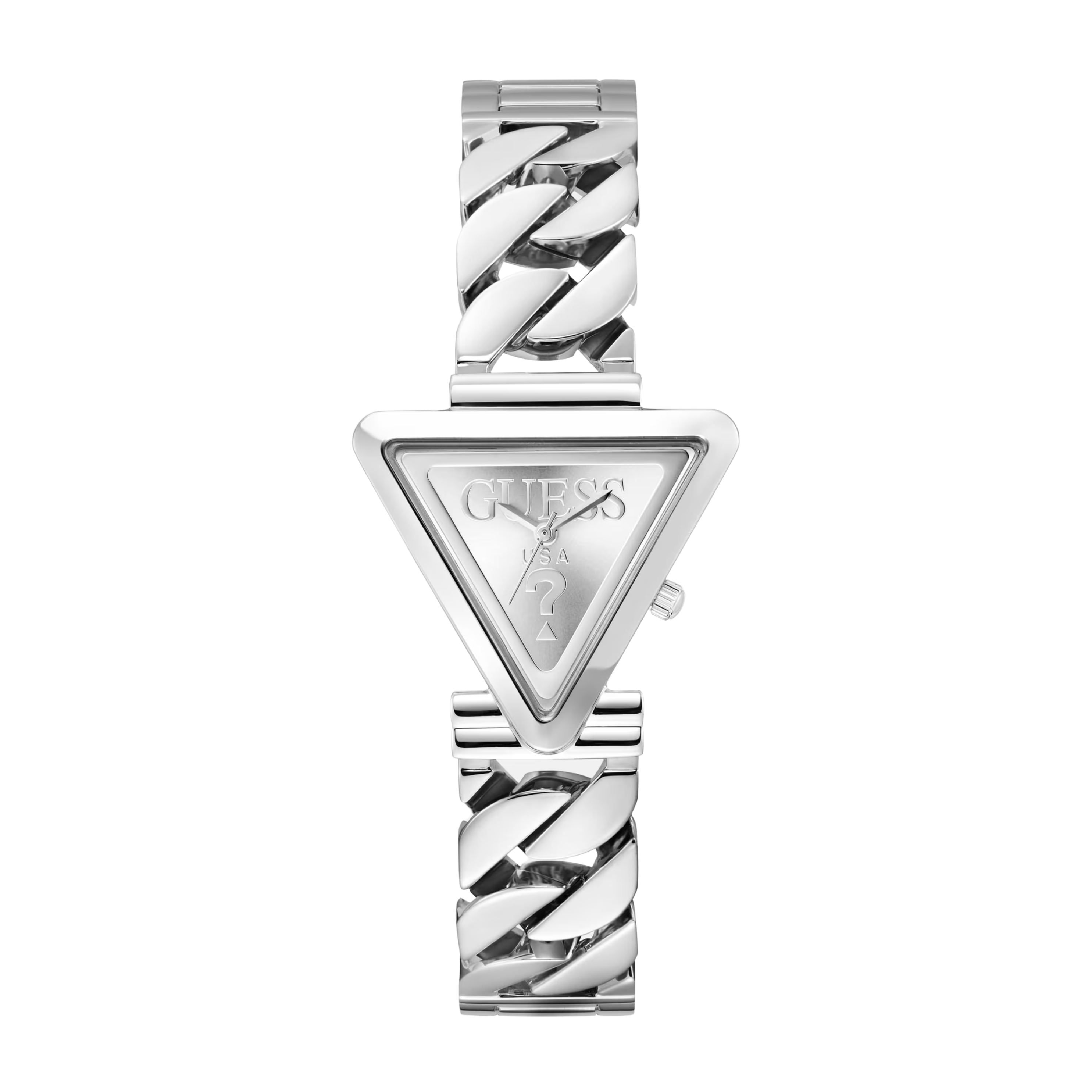 Guess Women Silver Tone Triangle Analog Watch GW0859L1 - Silver