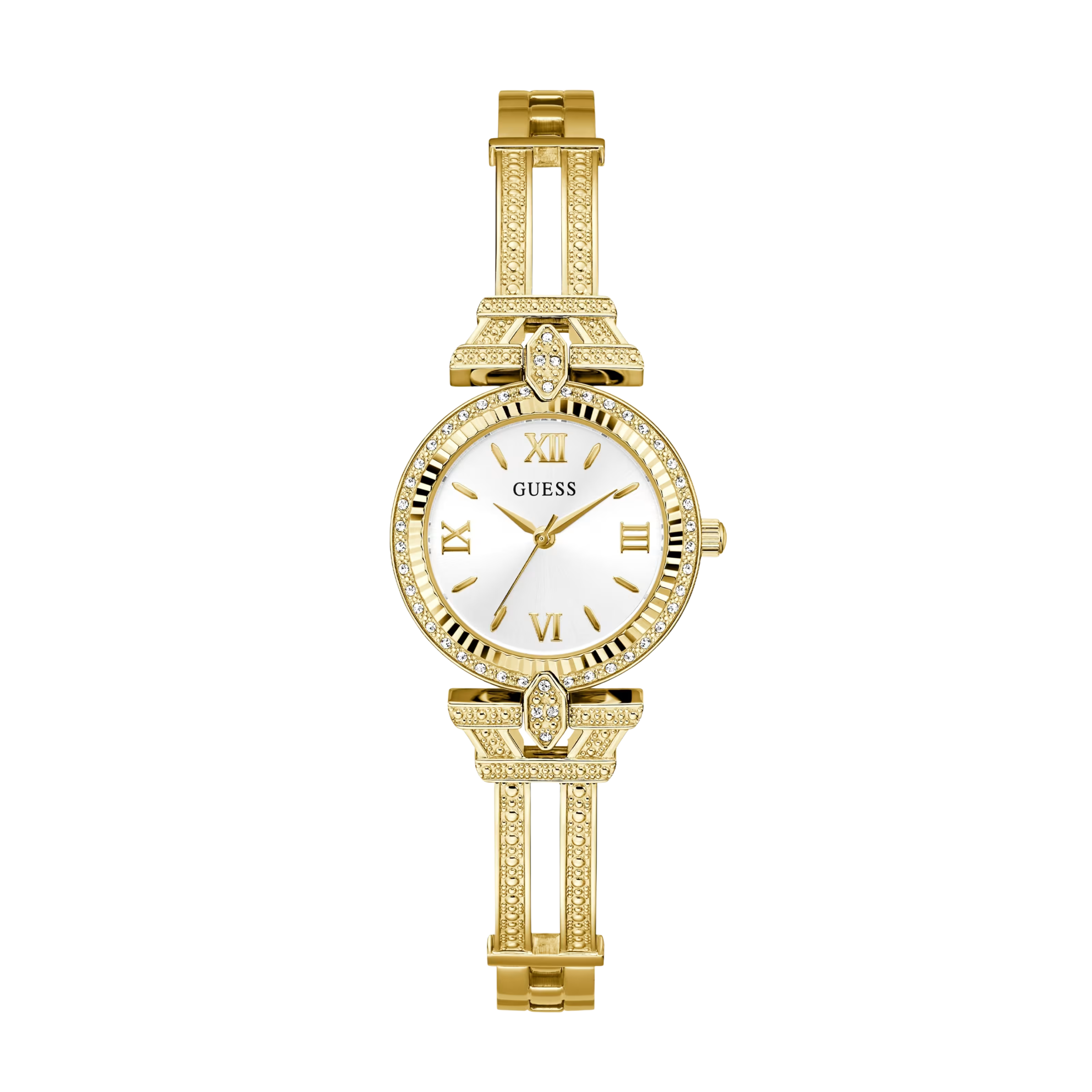 Guess Women Gold Tone Rhinestone Analog Watch GW0864L2 - Gold