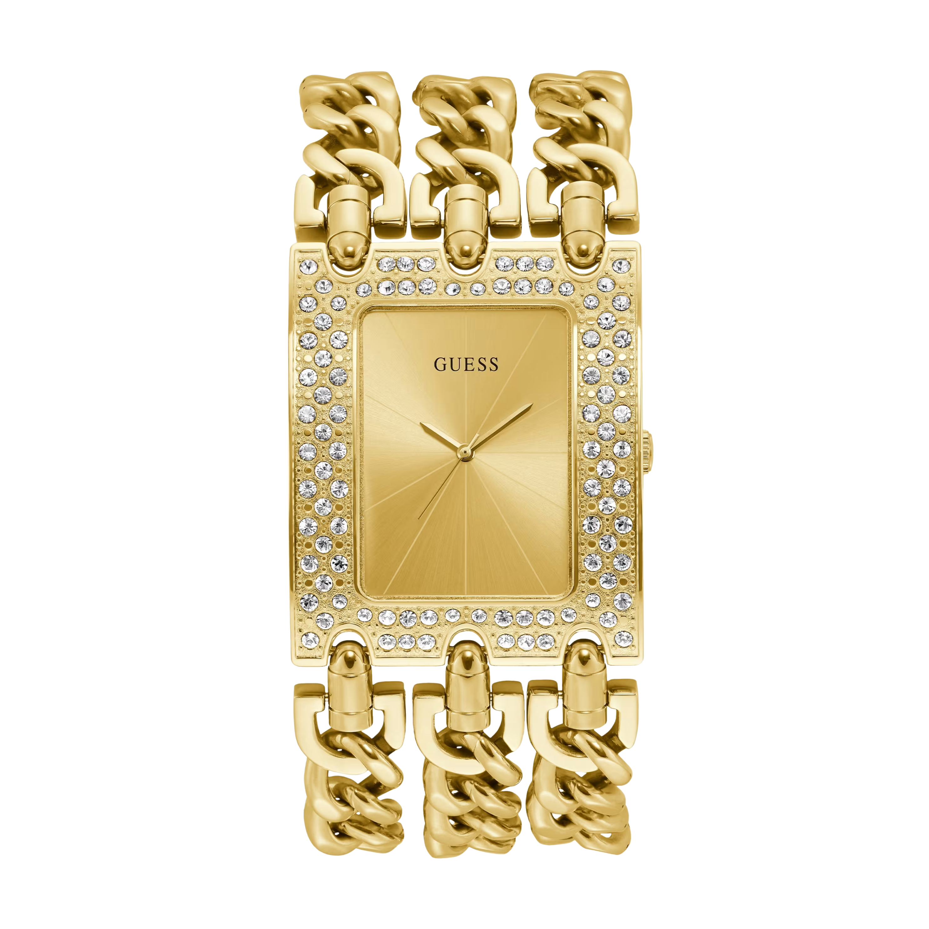 Guess Women Gold Tone Chainlink Analog Watch U1275L2 - Gold