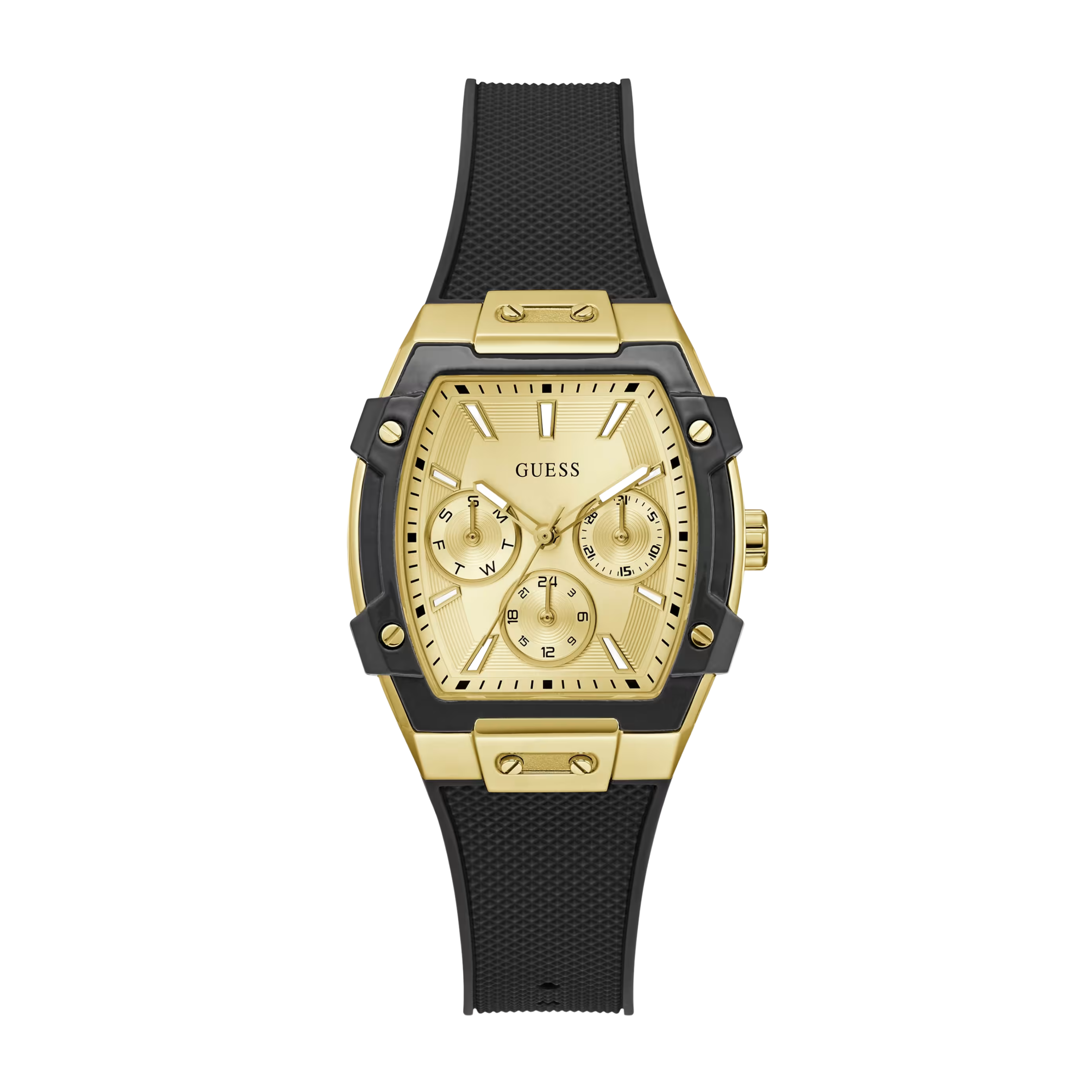 Guess Women Gold Tone And Black Silicone Multifunction Watch GW0945L2 - Black Gold