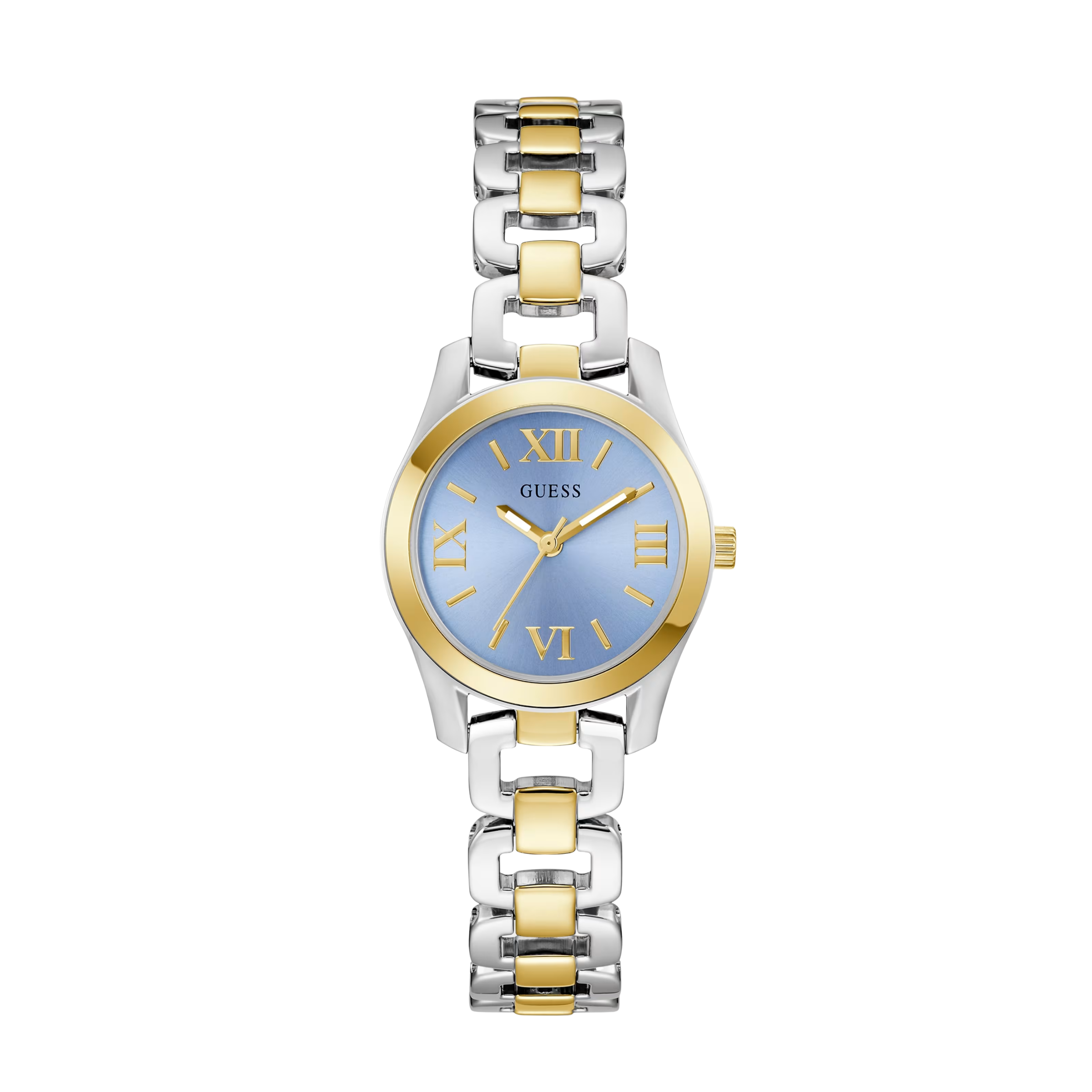 Guess Women Two Tone And Blue Analog Watch GW0927L3 - Silver Gold
