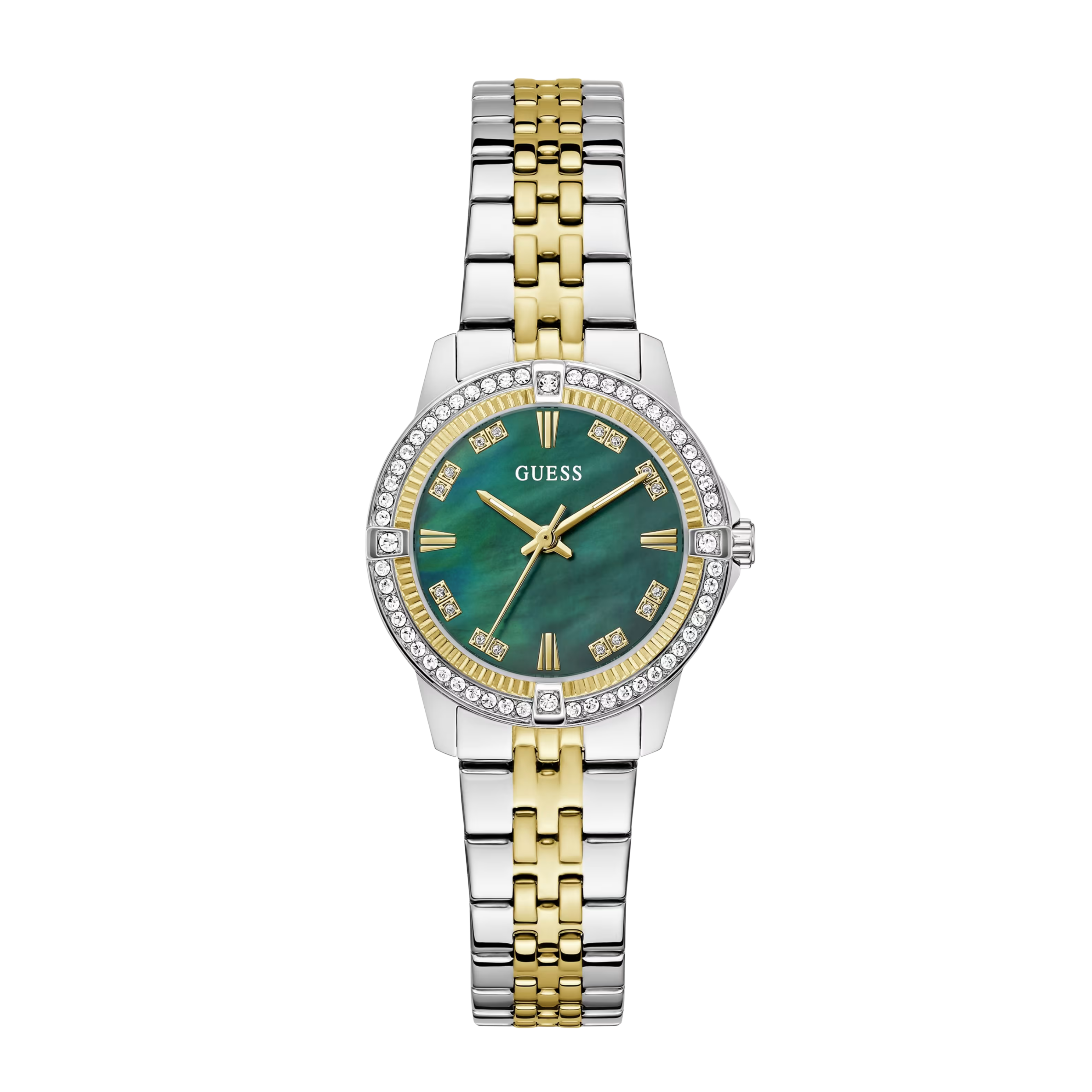 Guess Women Crystal Stainless Steel Analogue Watch GW1027L3 - Silver Green