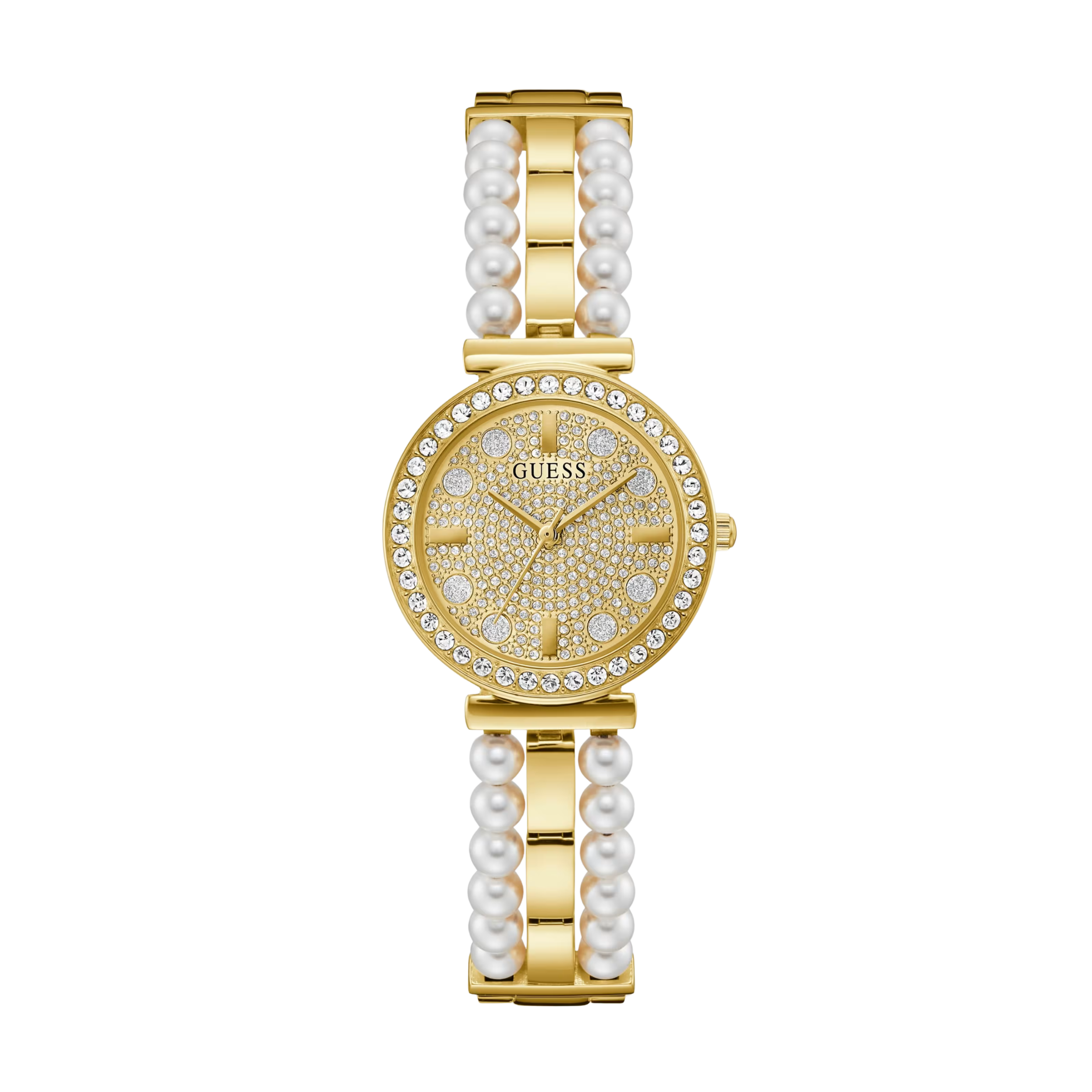 Guess Women Gold Tone Diamond And Pearl Analog Watch GW0531L2 - Gold