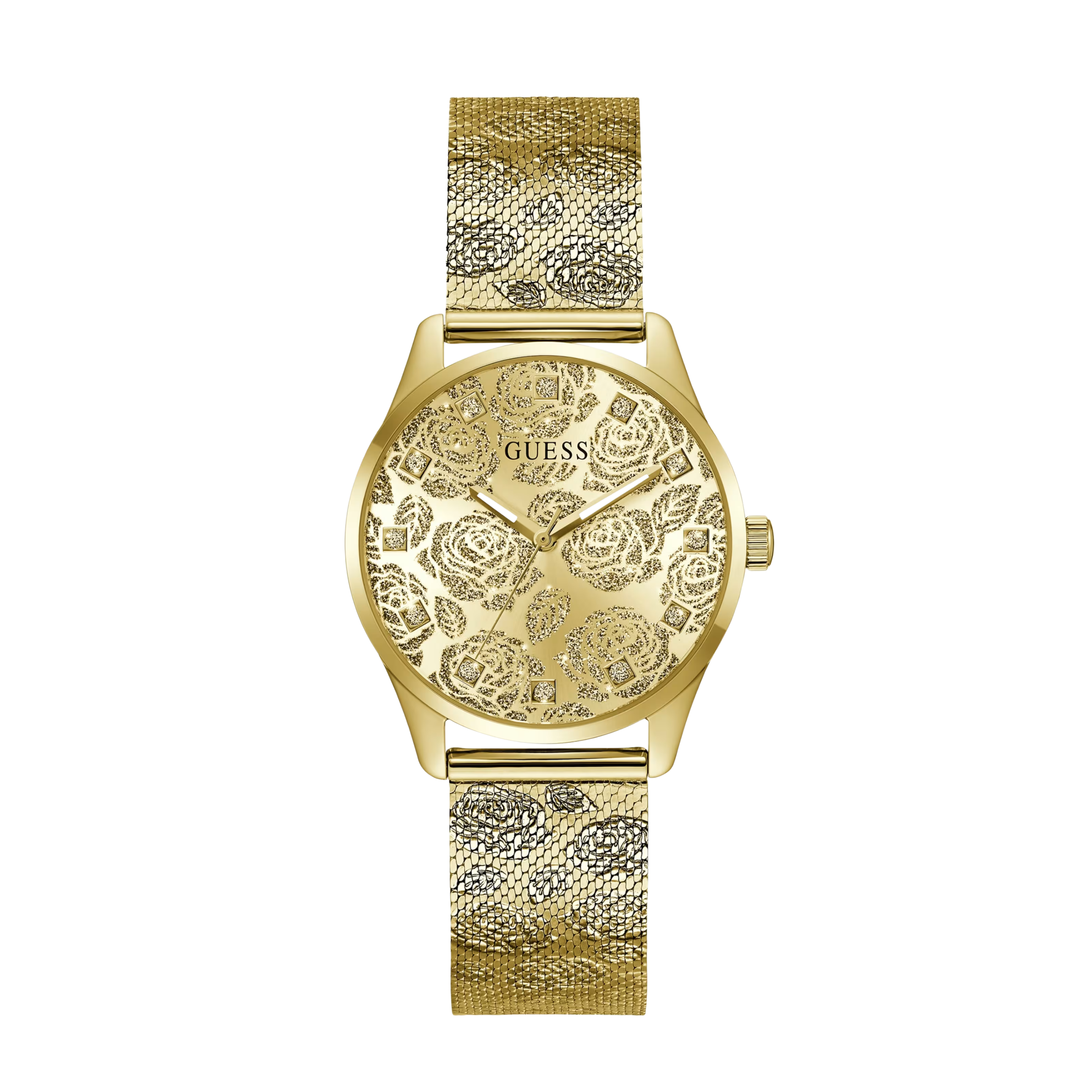 Guess Women Floral Stainless Steel Analogue Watch 36 mm GW1040L2 - Gold