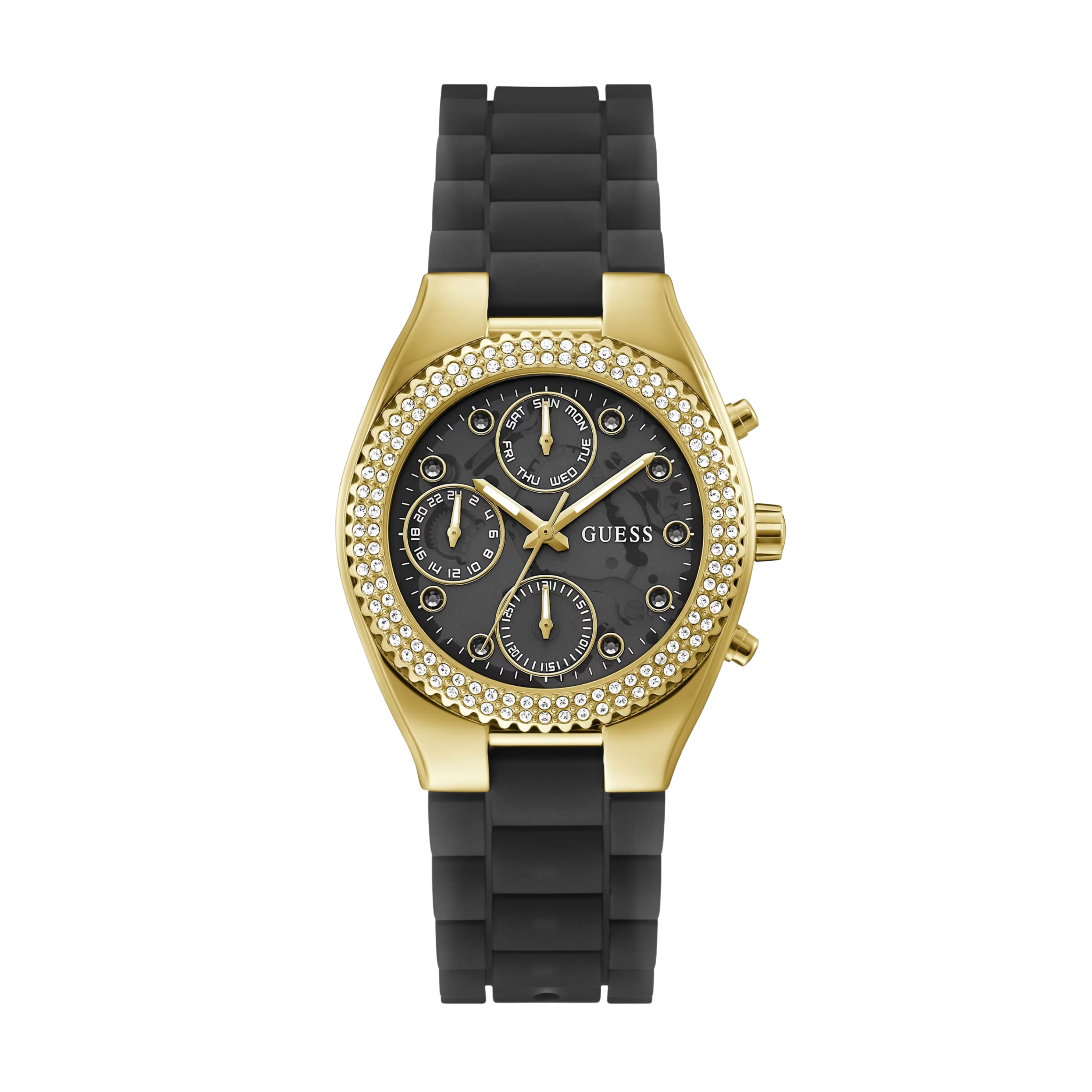 Guess Women Gold Tone and Clear Multifunction Watch GW0773L2 - Gold