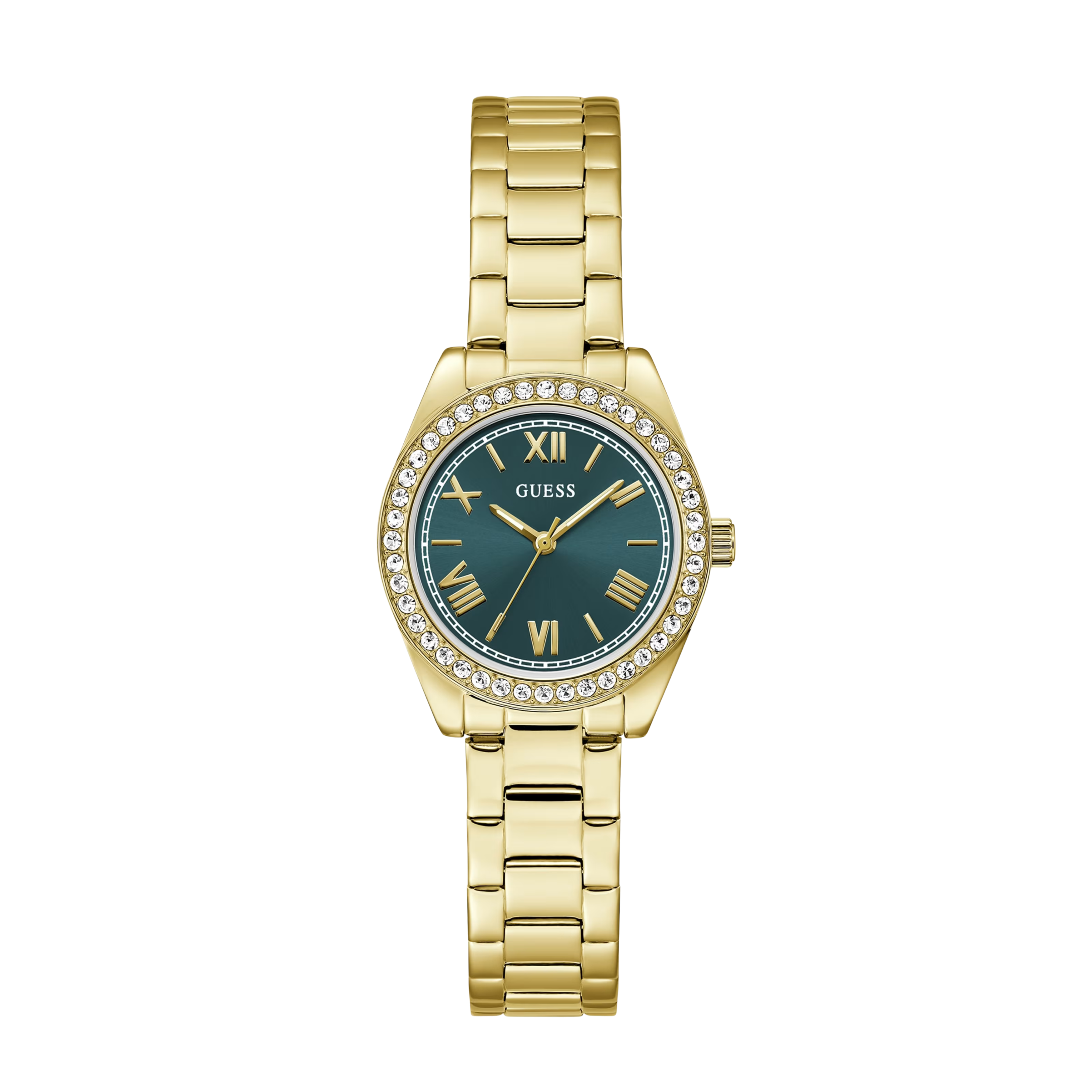 Guess Women Crystal Analogue Watch 30 mm GW0841L9 - Gold Green