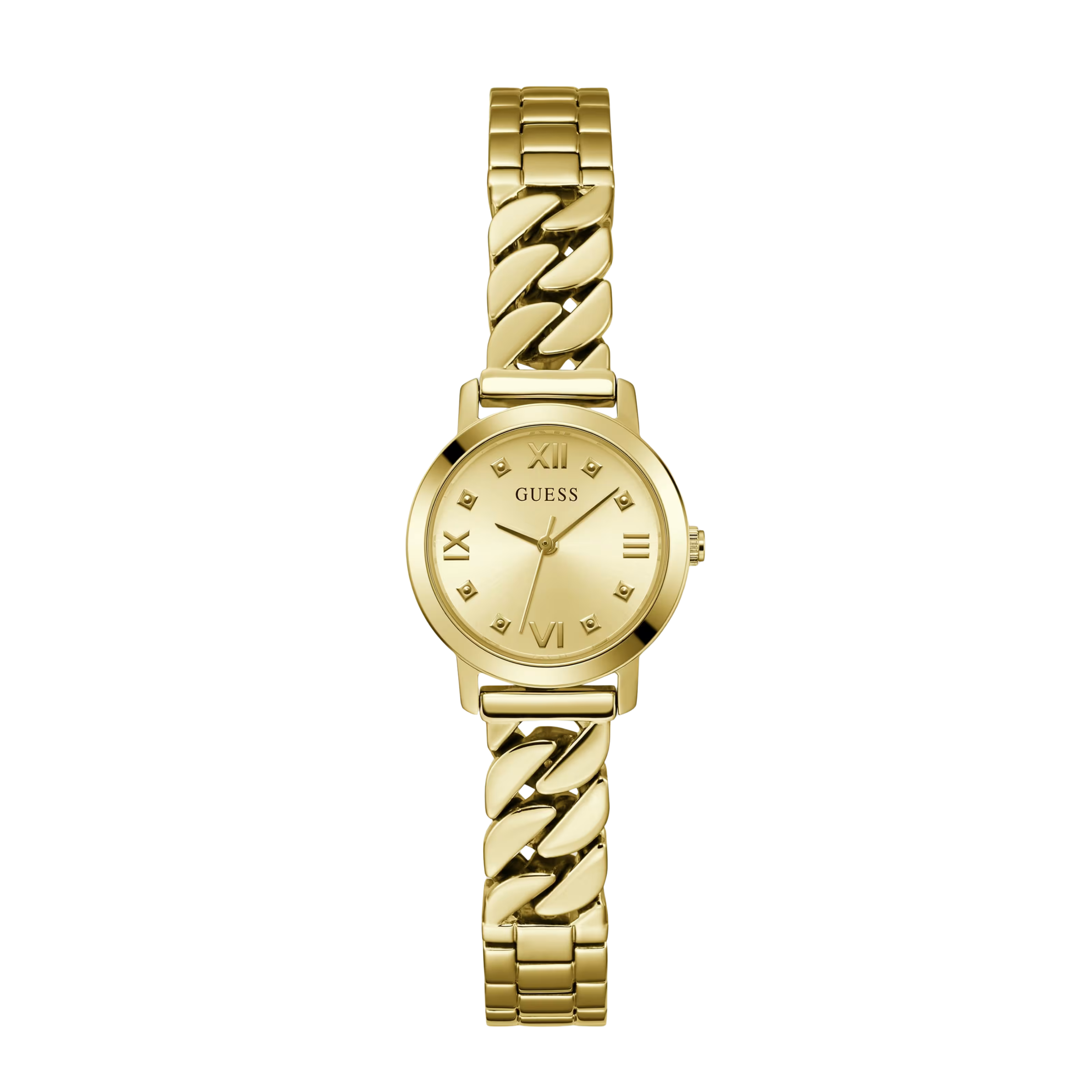 Guess Women Gold Tone Mixed Chain Analog Watch GW0867L2 - Gold