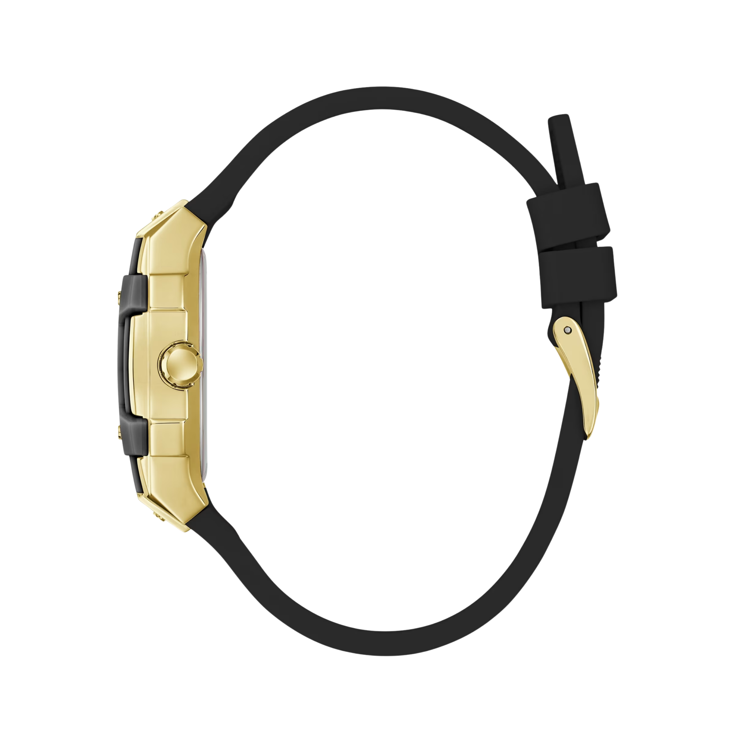 Guess Women Gold Tone And Black Silicone Multifunction Watch GW0945L2 - Black Gold