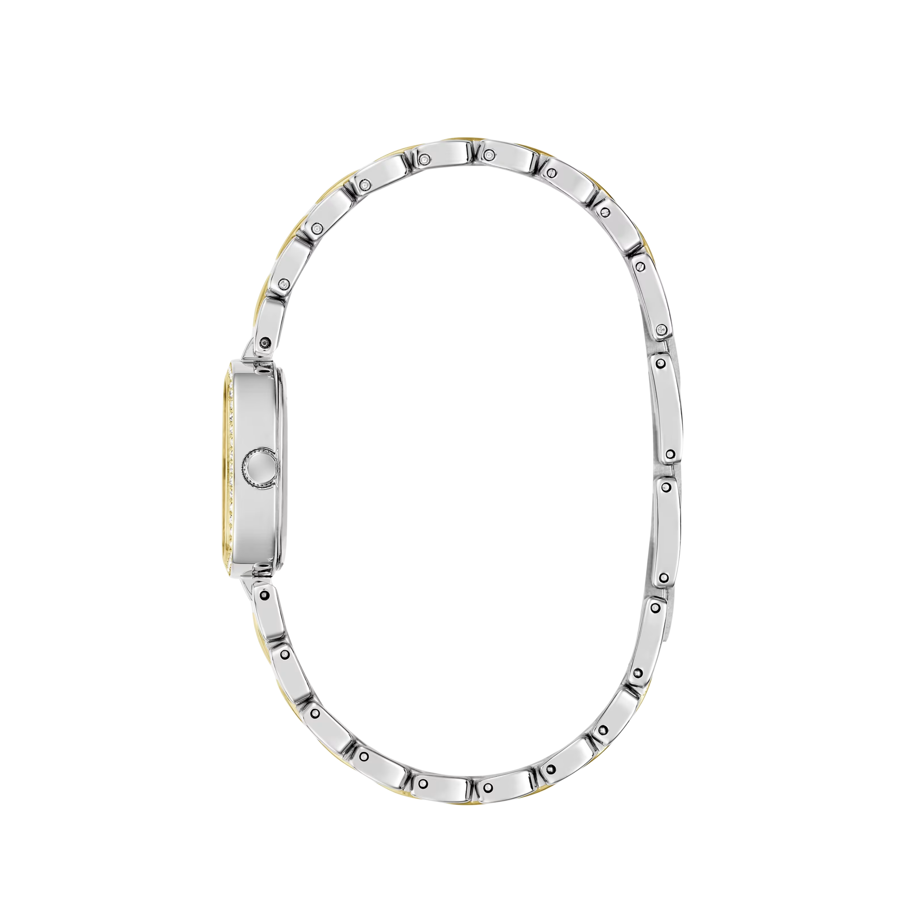 Guess Women Crystal Recycled Steel Analogue Watch GW1018L3 - White Multi Silver