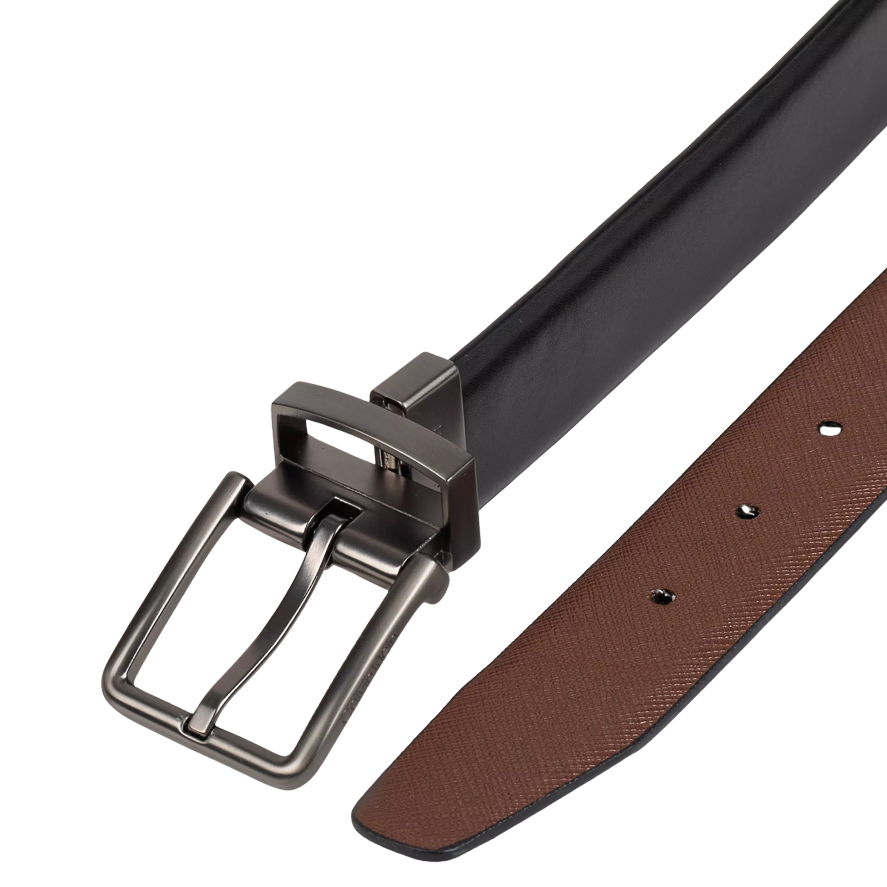 Calvin Klein Men Reversible Saffiano Leather Dress Belt - Black