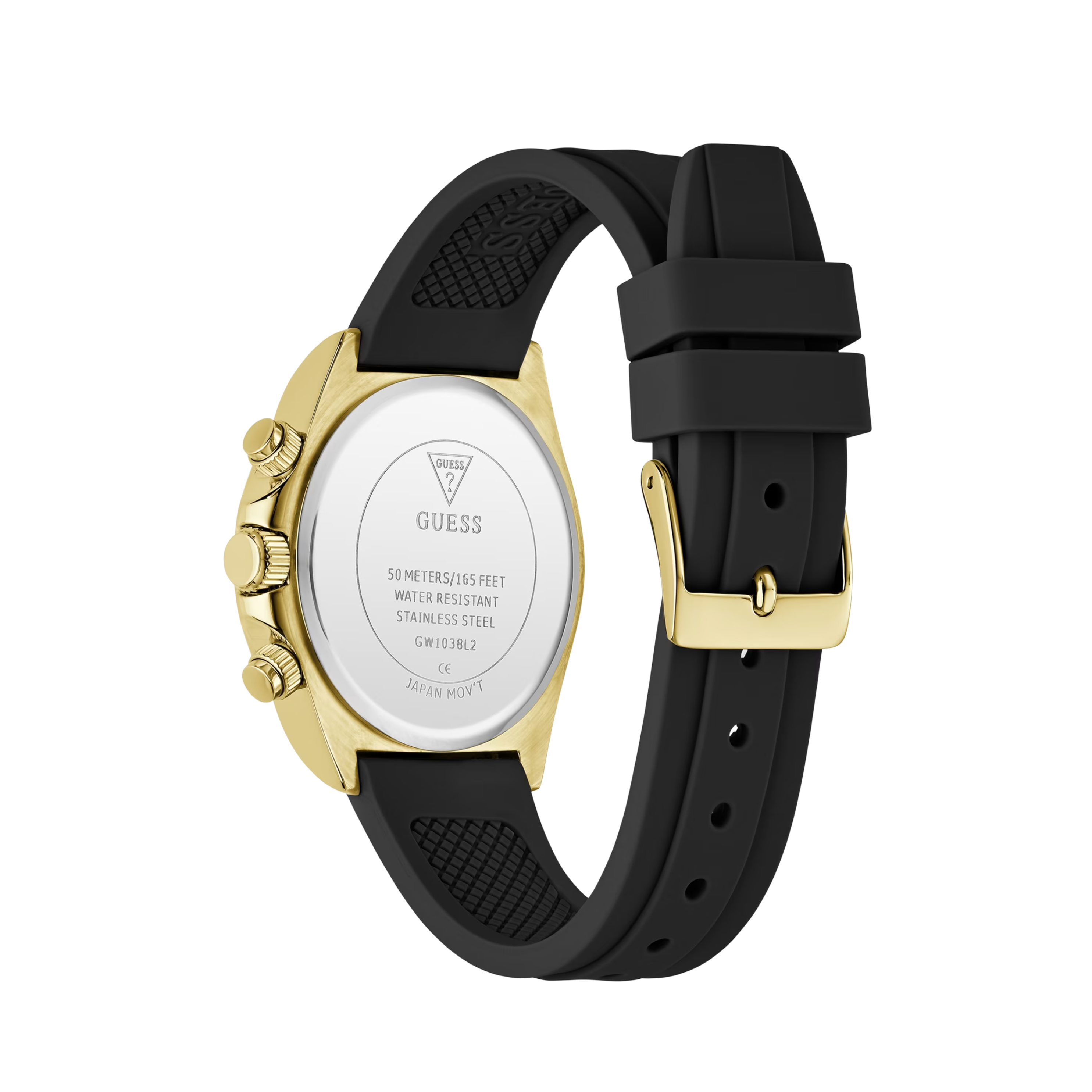 Guess Women Silicone Multi Fuction Watch 36 mm GW1038L2 - Black Snakeskin