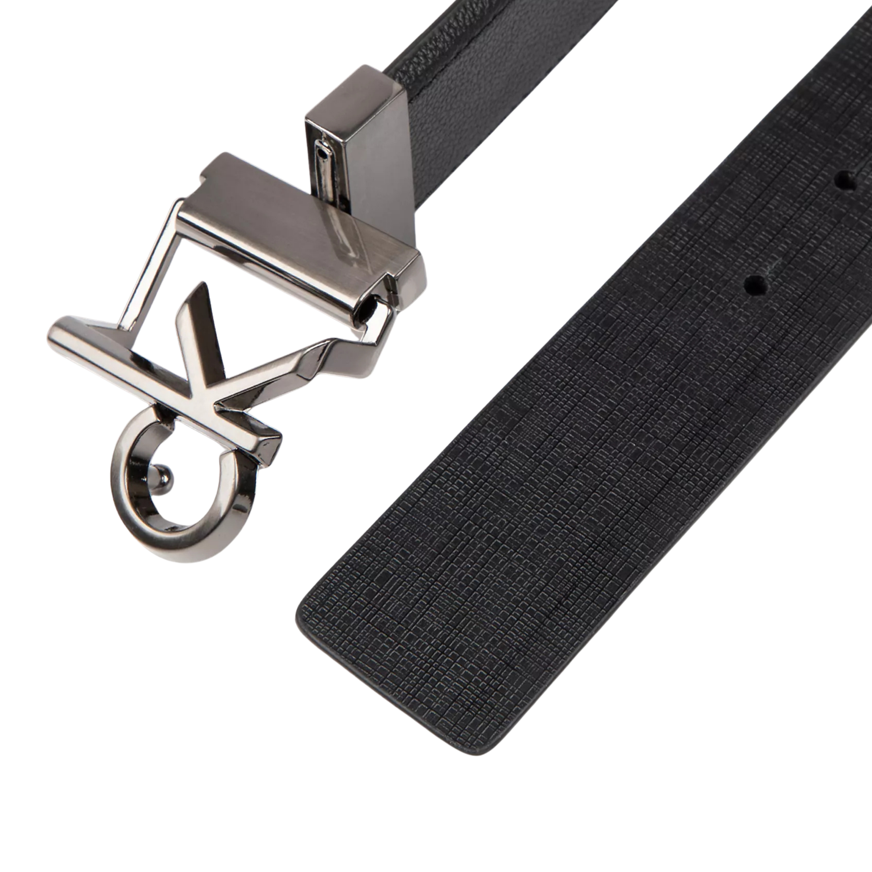 Calvin Klein Men Monogram Logo Plaque Reversible Belt - Black