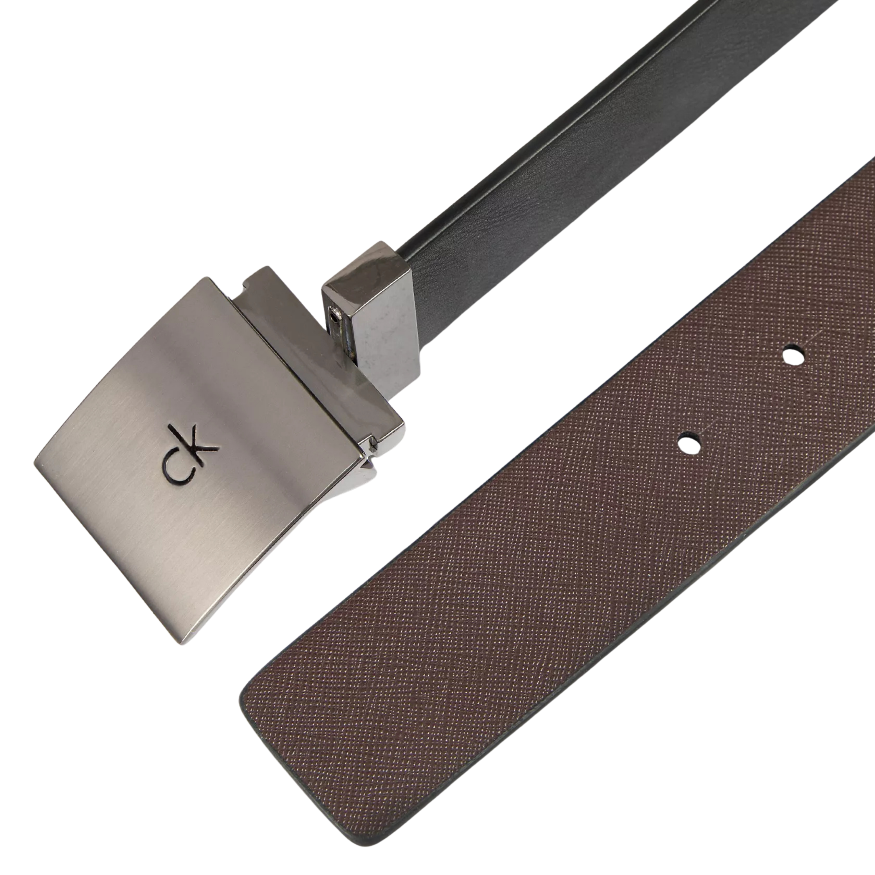 Calvin Klein Men Reversible Square Logo Plaque Belt - Black After Dark