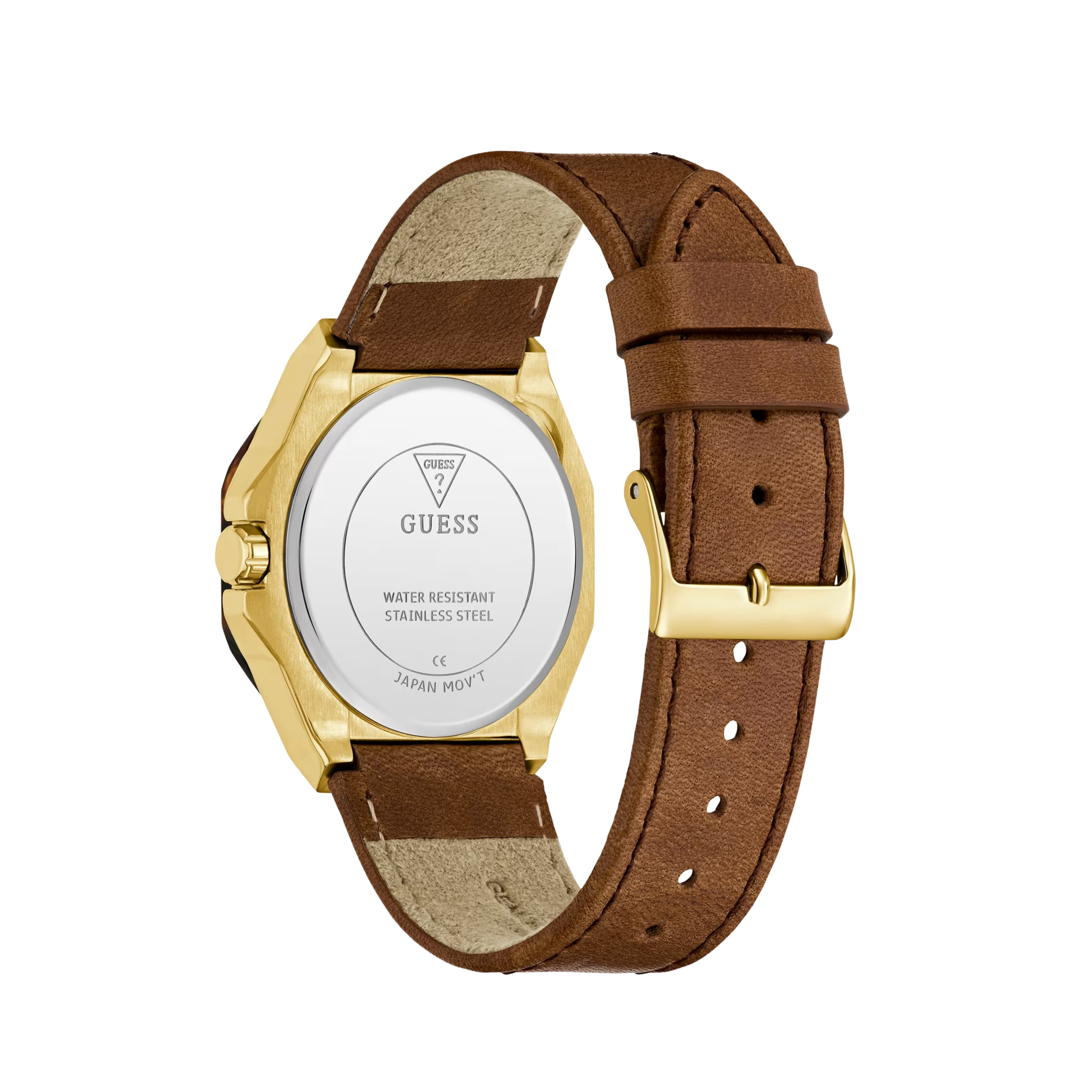 Guess Women Multi Tone and Brown Leather Multifunctional Watch GW0753L6 - Brown