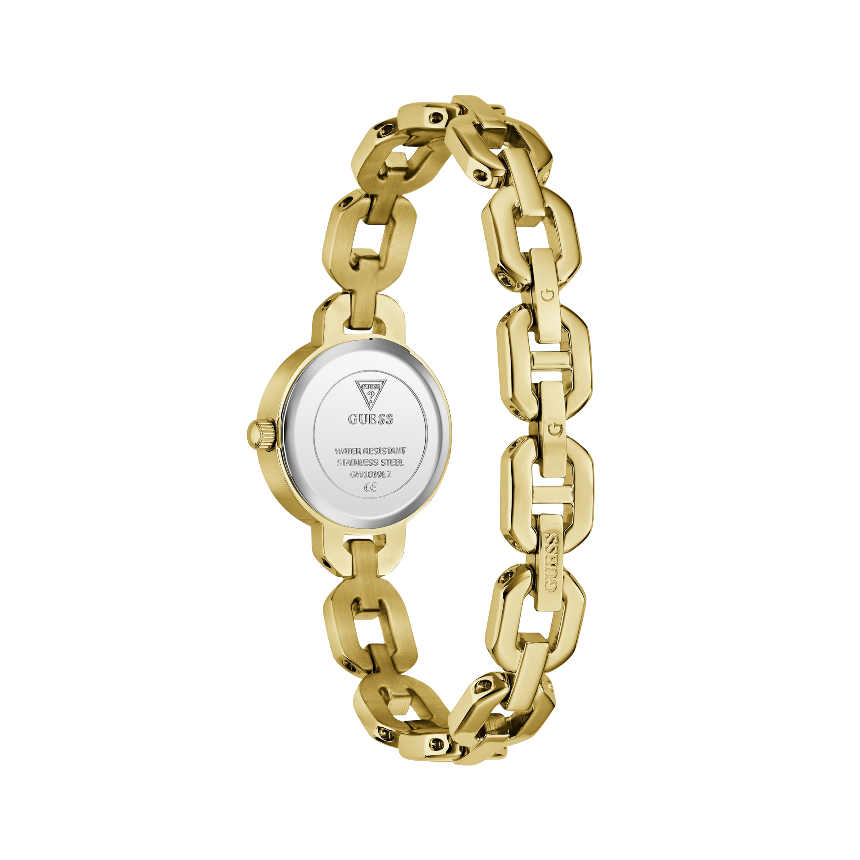 Guess Women Crystal Recycled Steel Analogue Watch GW1019L2 - Gold