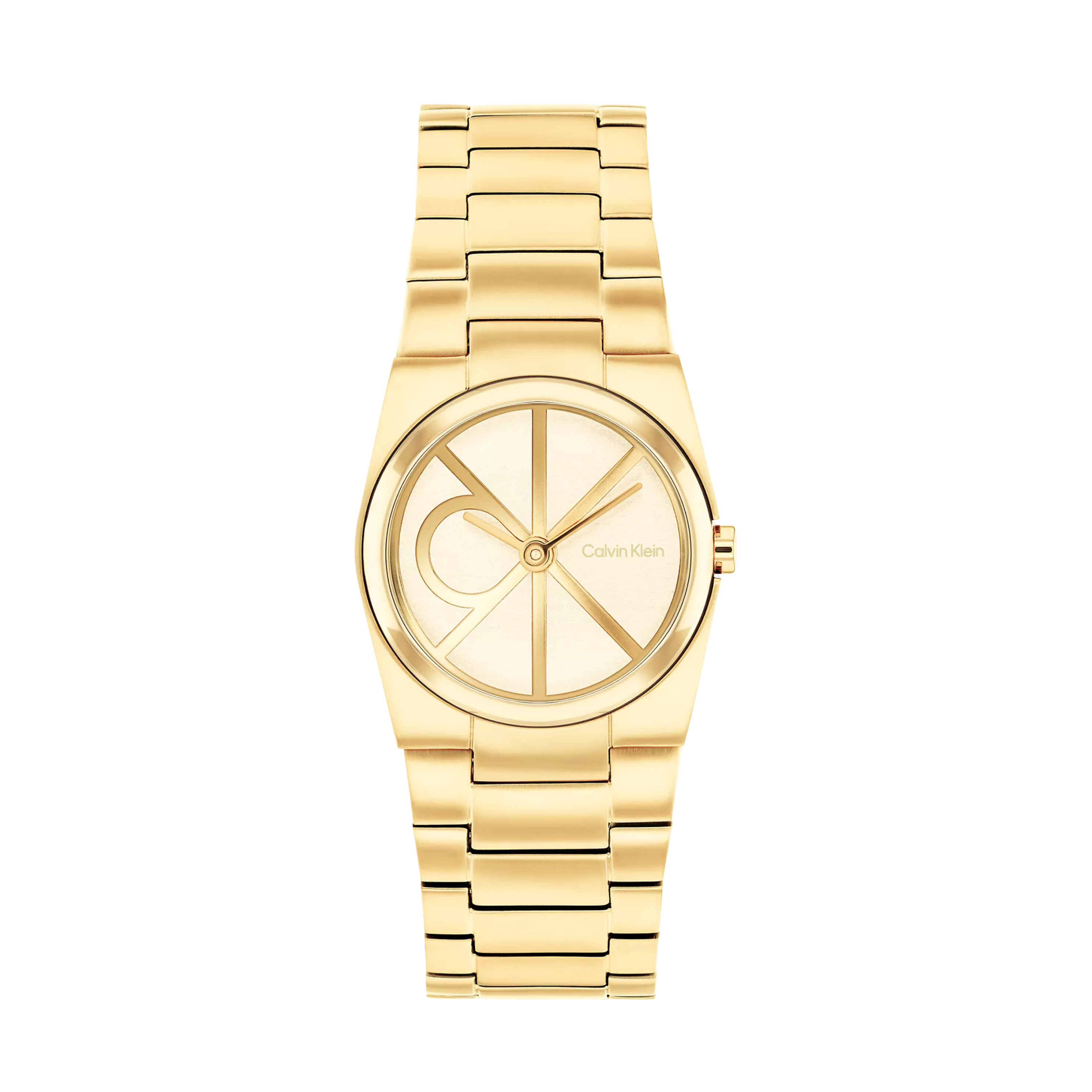 Calvin Klein Women Emblem Dial Link Bracelet Watch - Gold