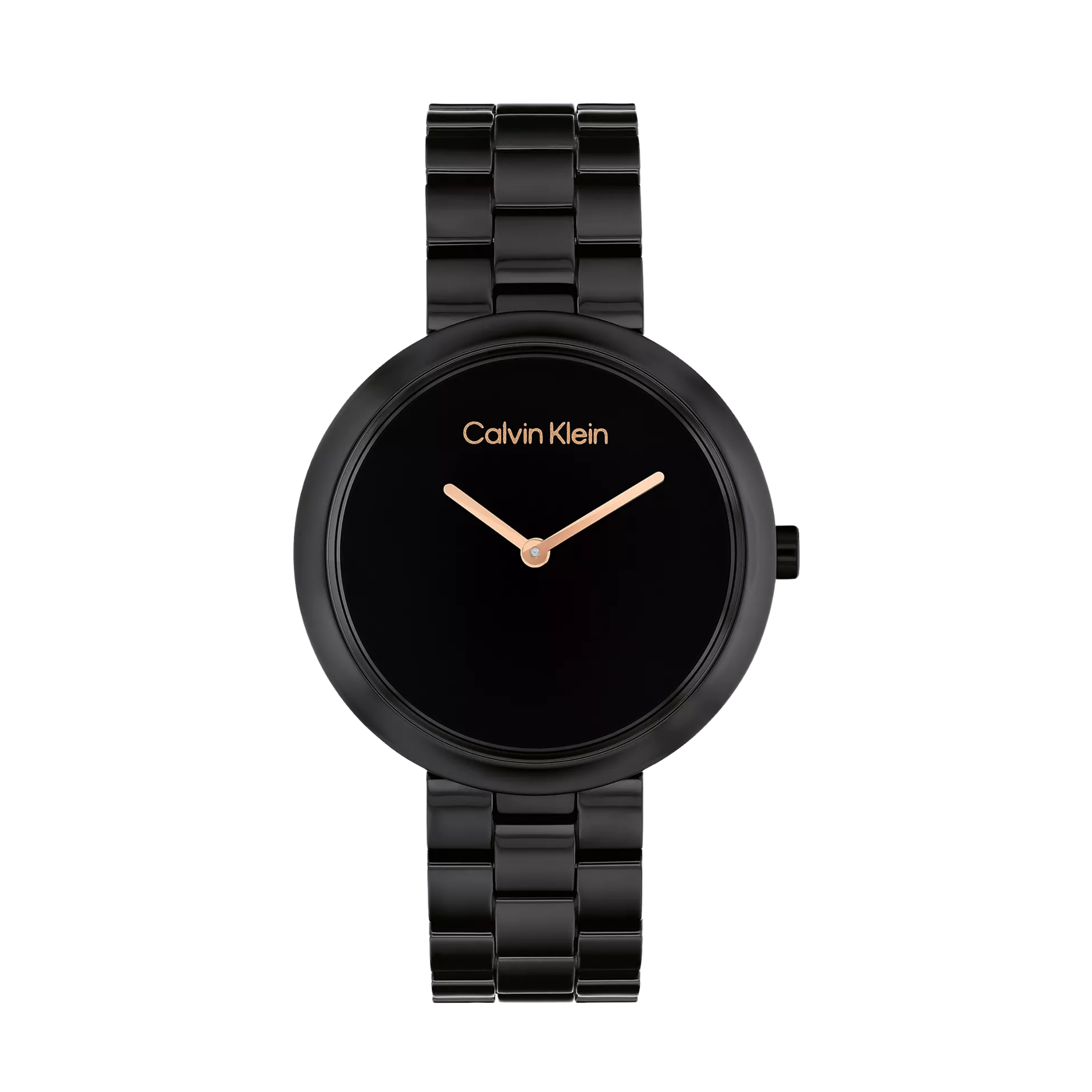 Calvin Klein Women Monochromatic Ceramic Case Watch - Black