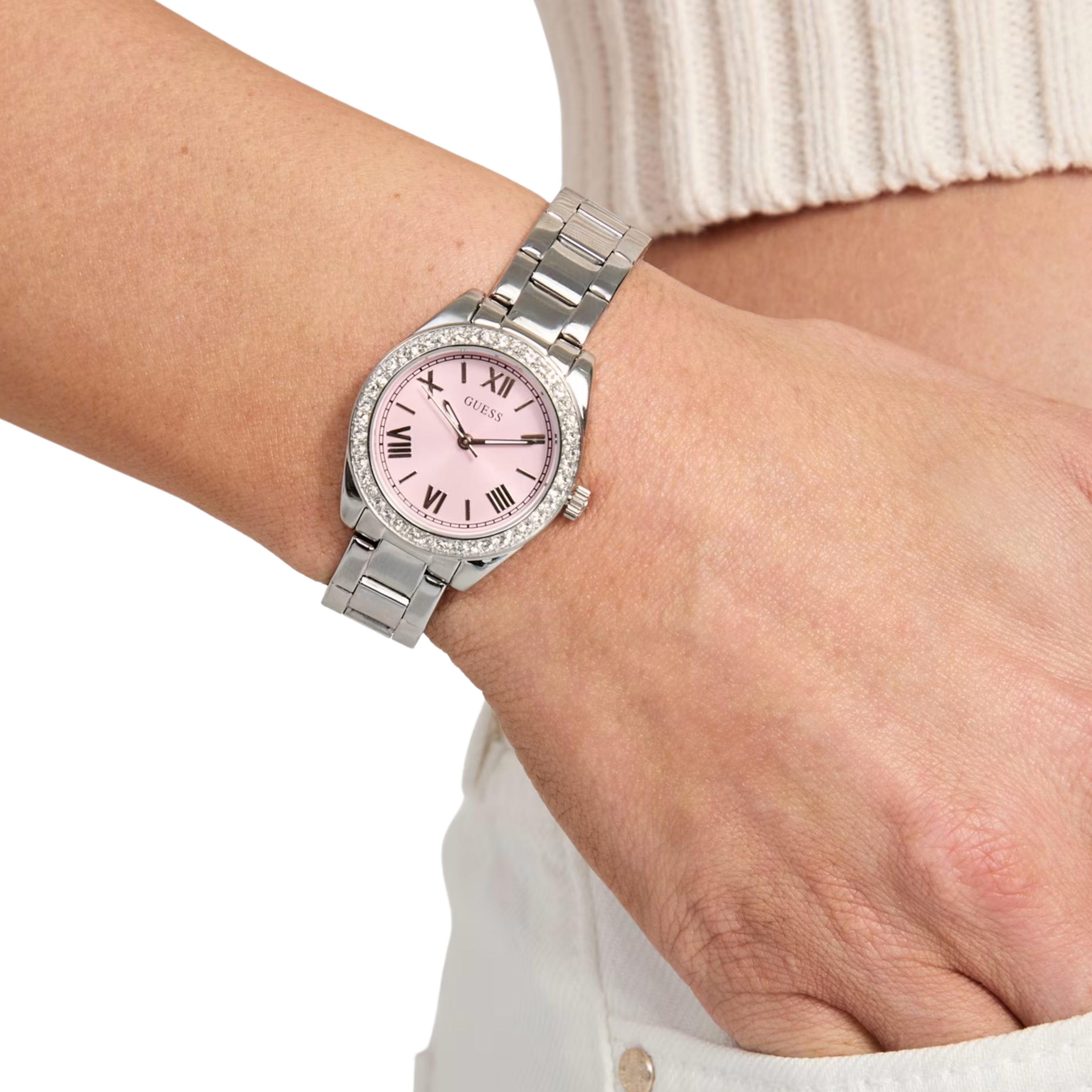 Guess Women Silver Tone Analog Watch GW0841L4 - Silver