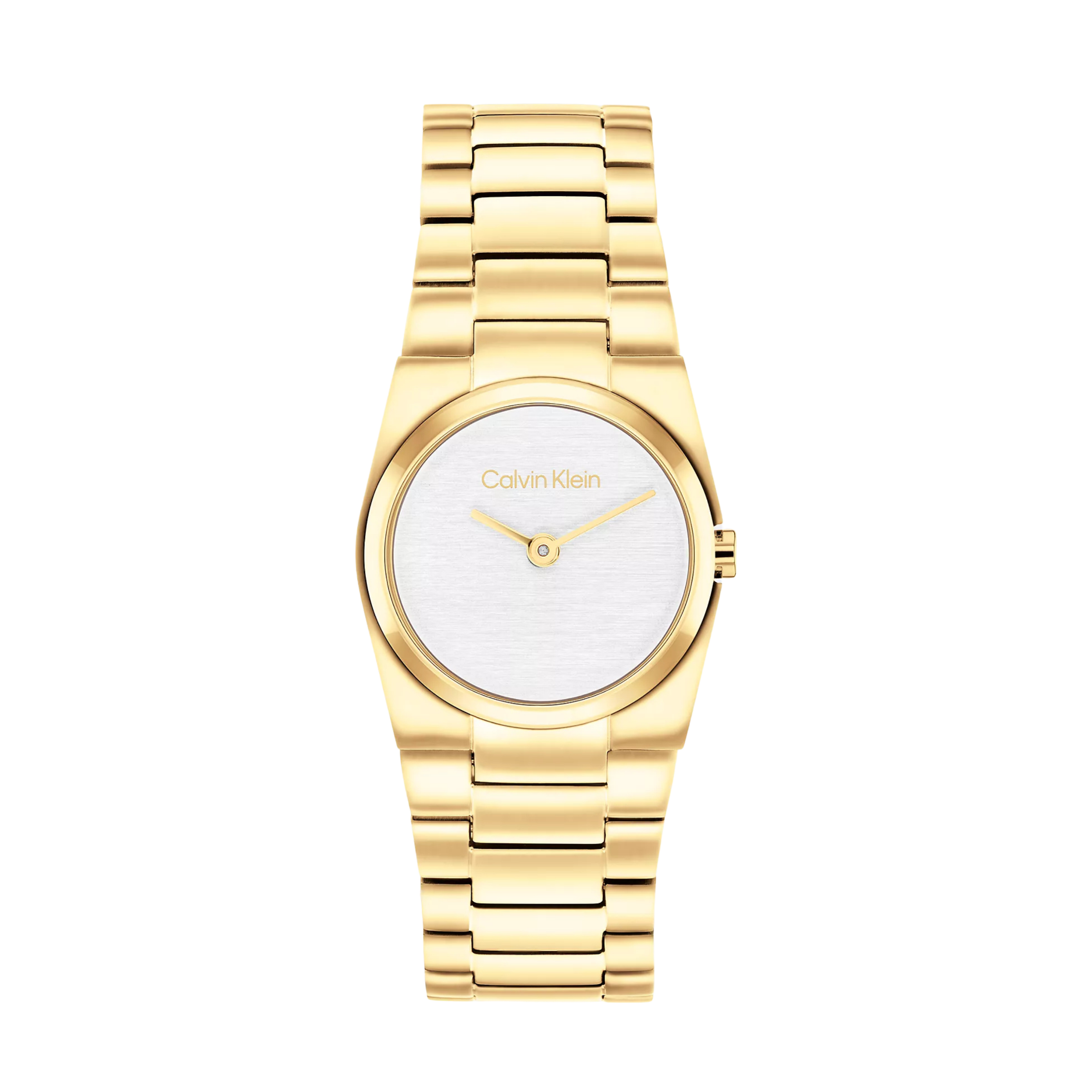 Calvin Klein Women Textured Dial Link Bracelet Watch - White Gold