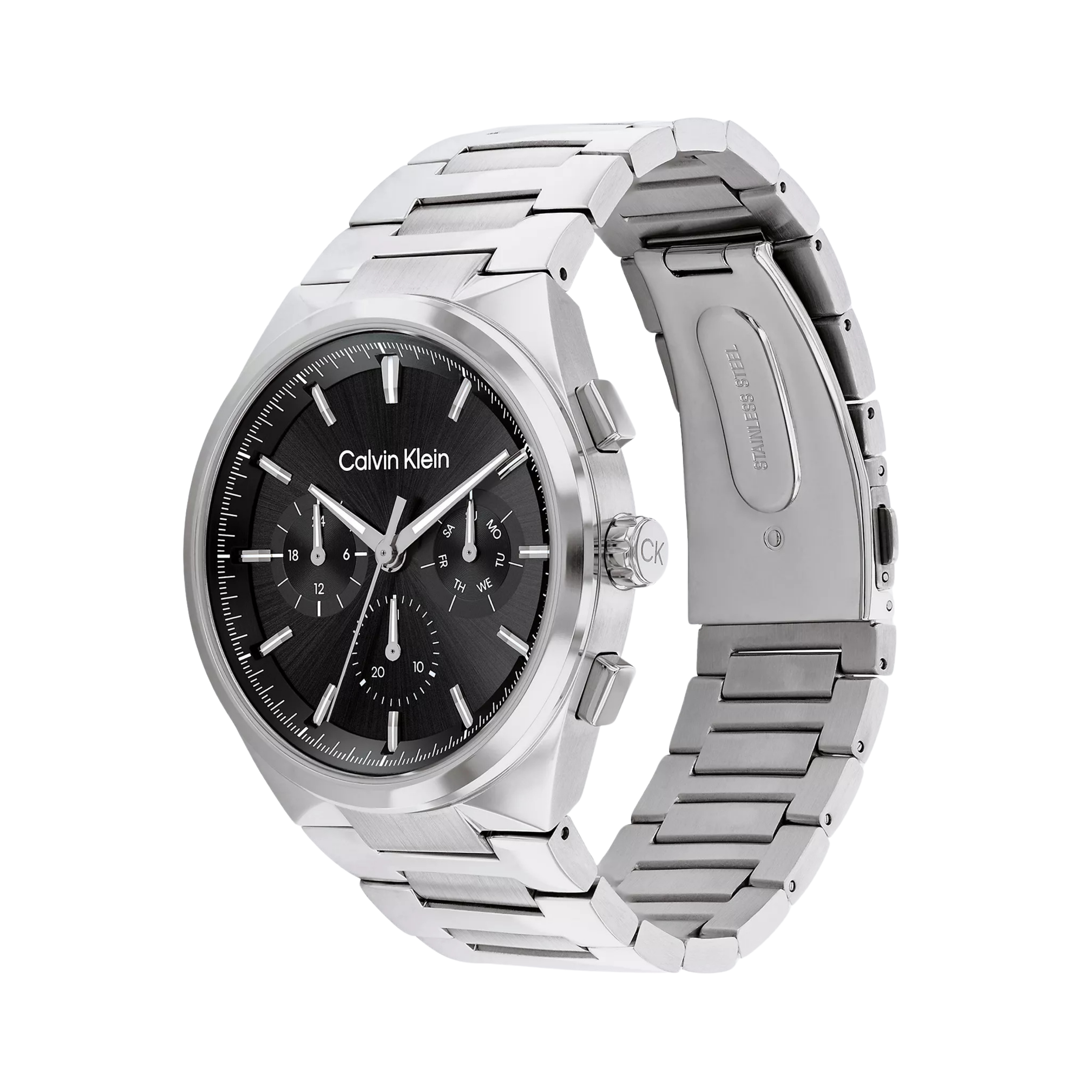 Calvin Klein Men Multifunction H Link Bracelet Watch 25200441 - Black Silver