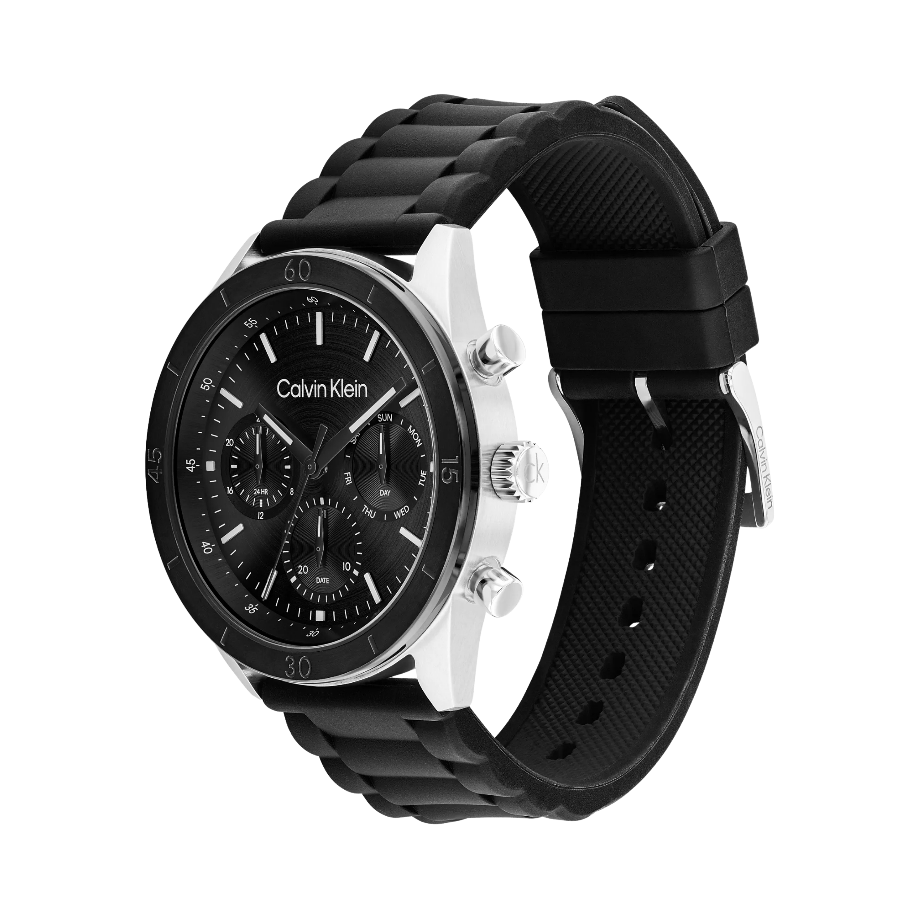 Calvin Klein Men Chronograph Silicone Watch LW000500 040 - Black