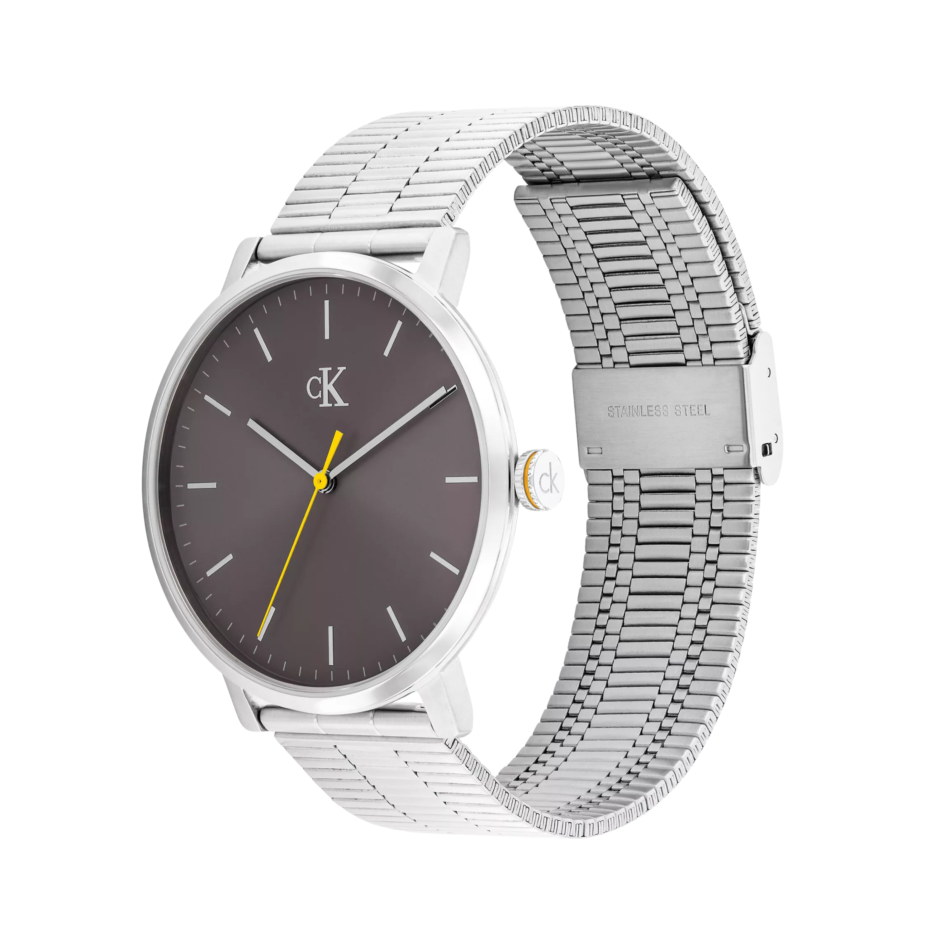 Calvin Klein Men Slim Case Link Bracelet Watch 25200547 - Silver