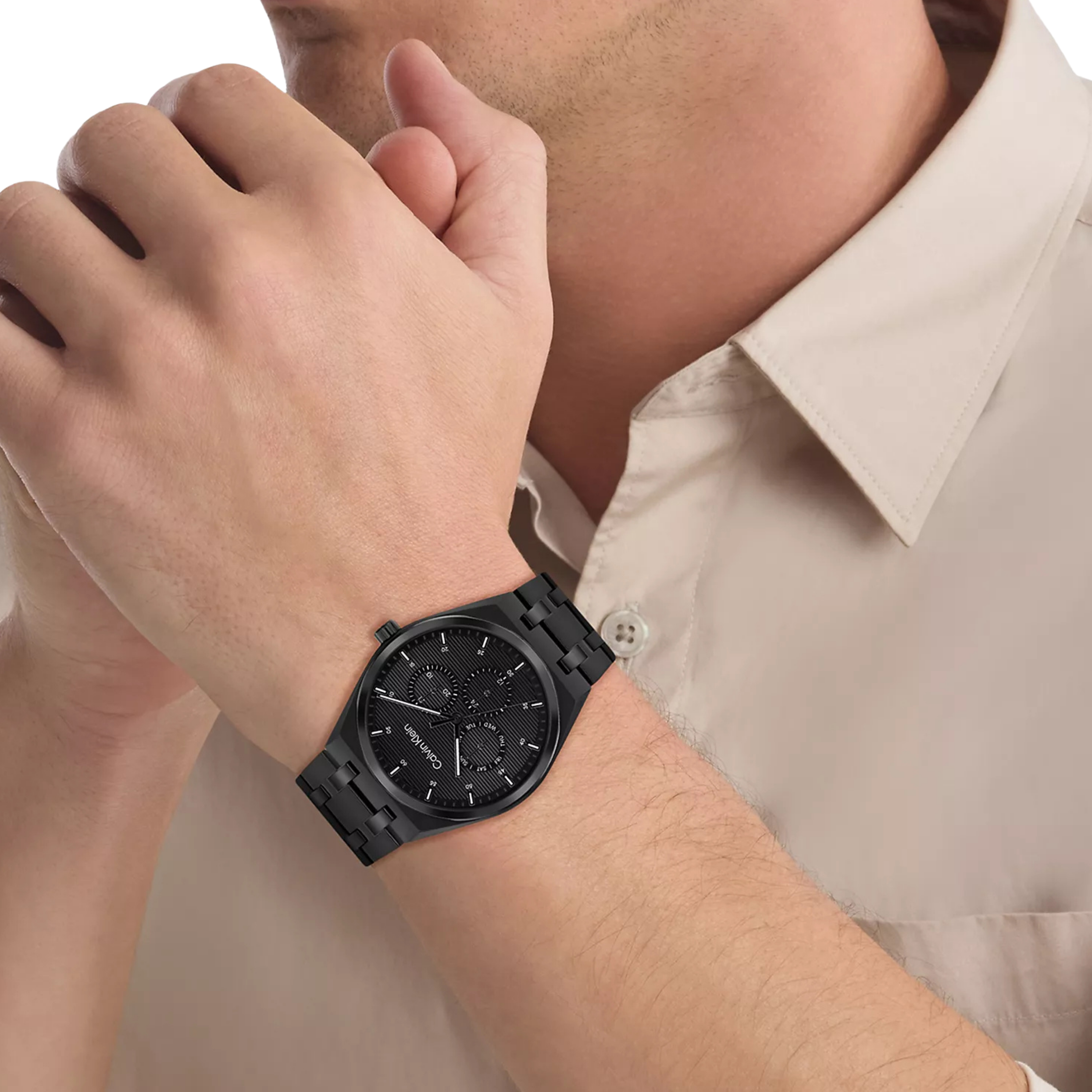 Calvin Klein Men Multifunction Link Bracelet Watch 25200522 - Black