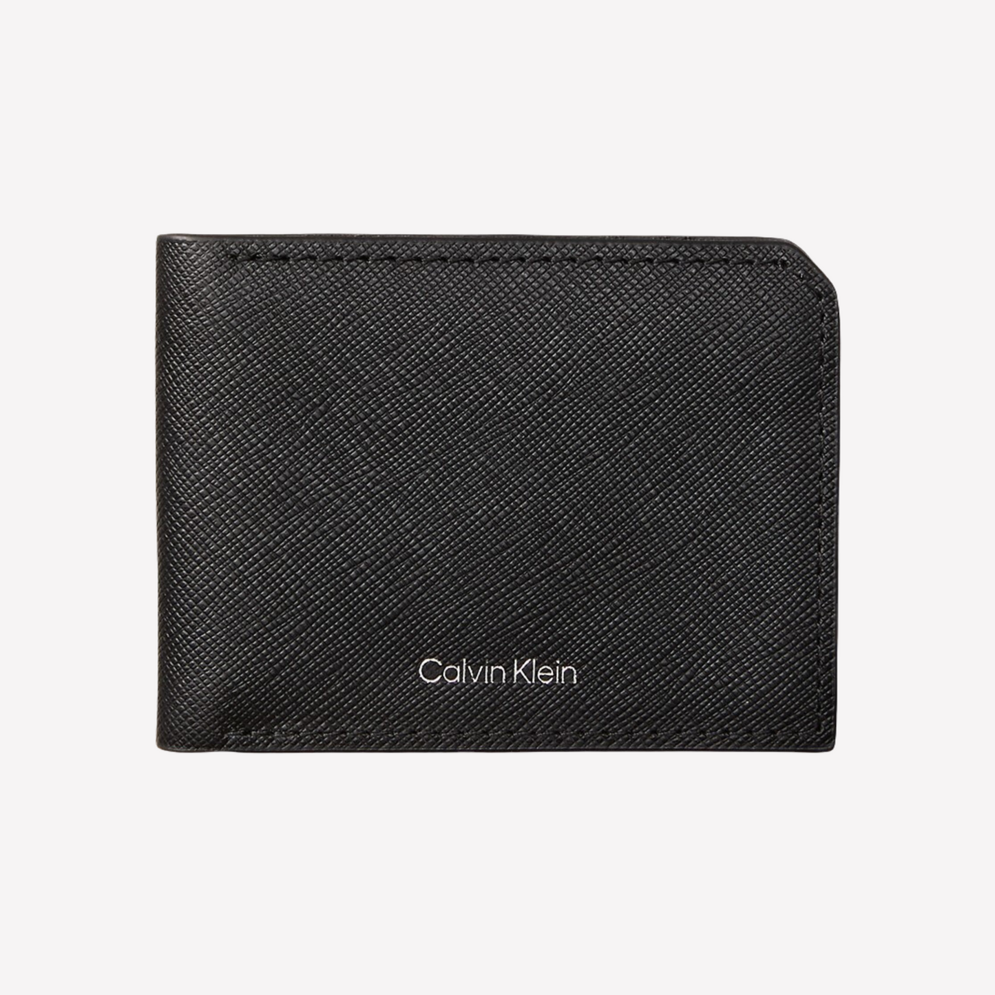 Calvin Klein Saffiano Leather Slim Wallet - Black