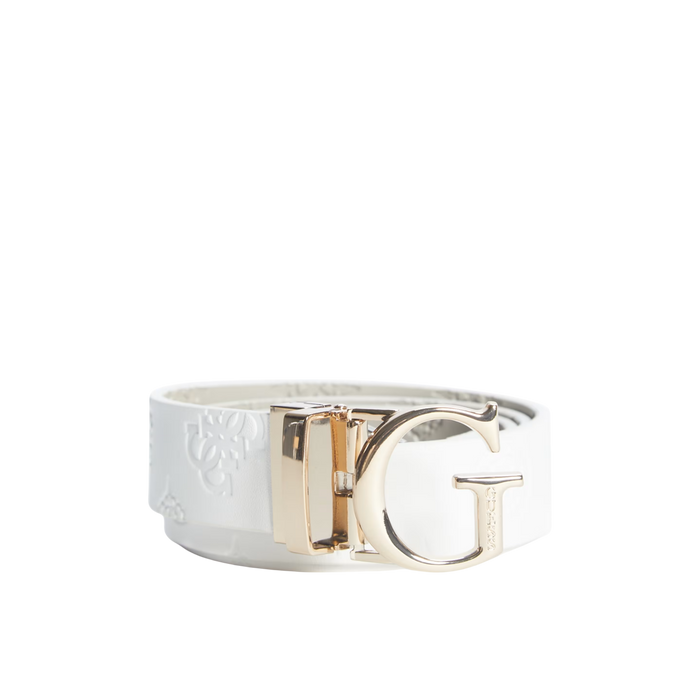 Guess Women Jena Peony Belt - White Patent