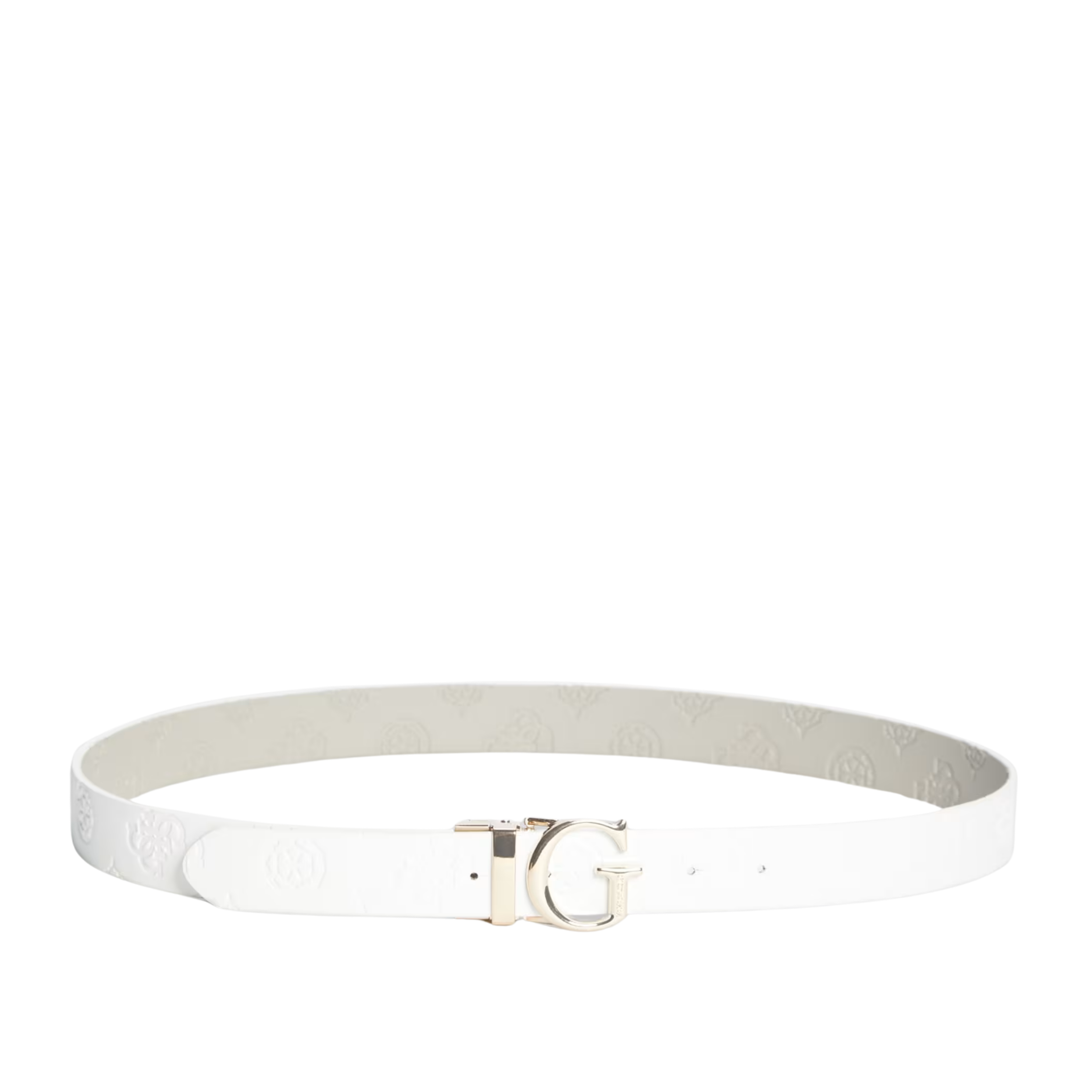 Guess Women Jena Peony Belt - White Patent