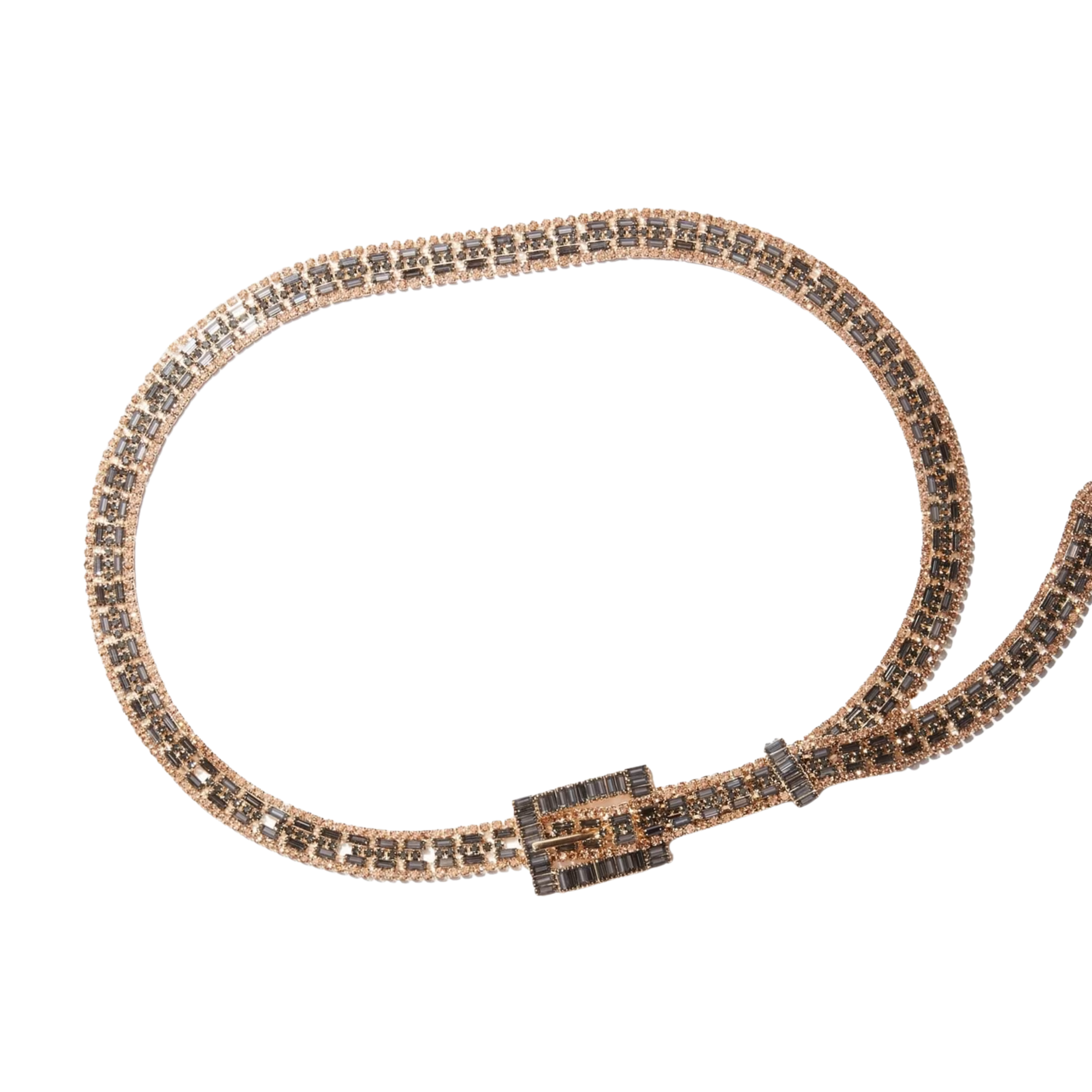 Guess Women Two Tone Rhinestone Belt - Gold Black