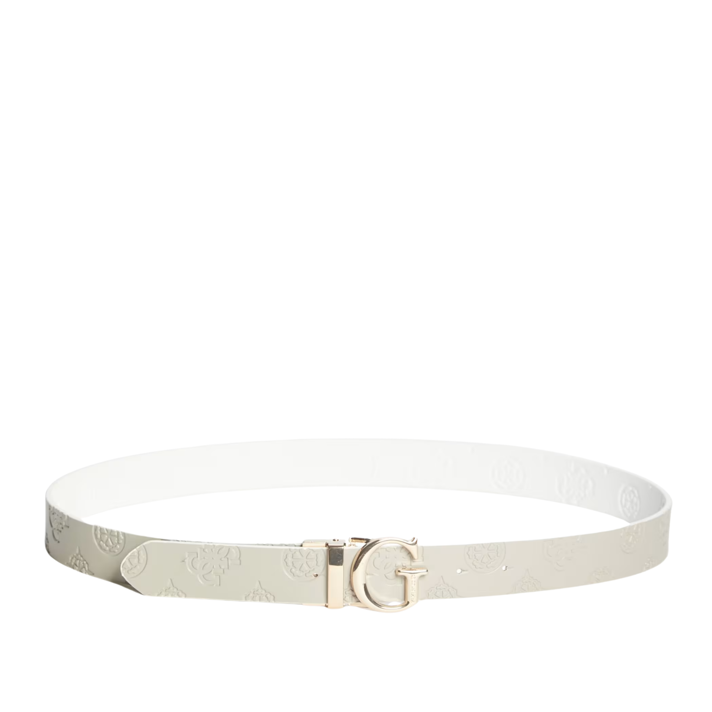 Guess Women Jena Peony Belt - White Patent